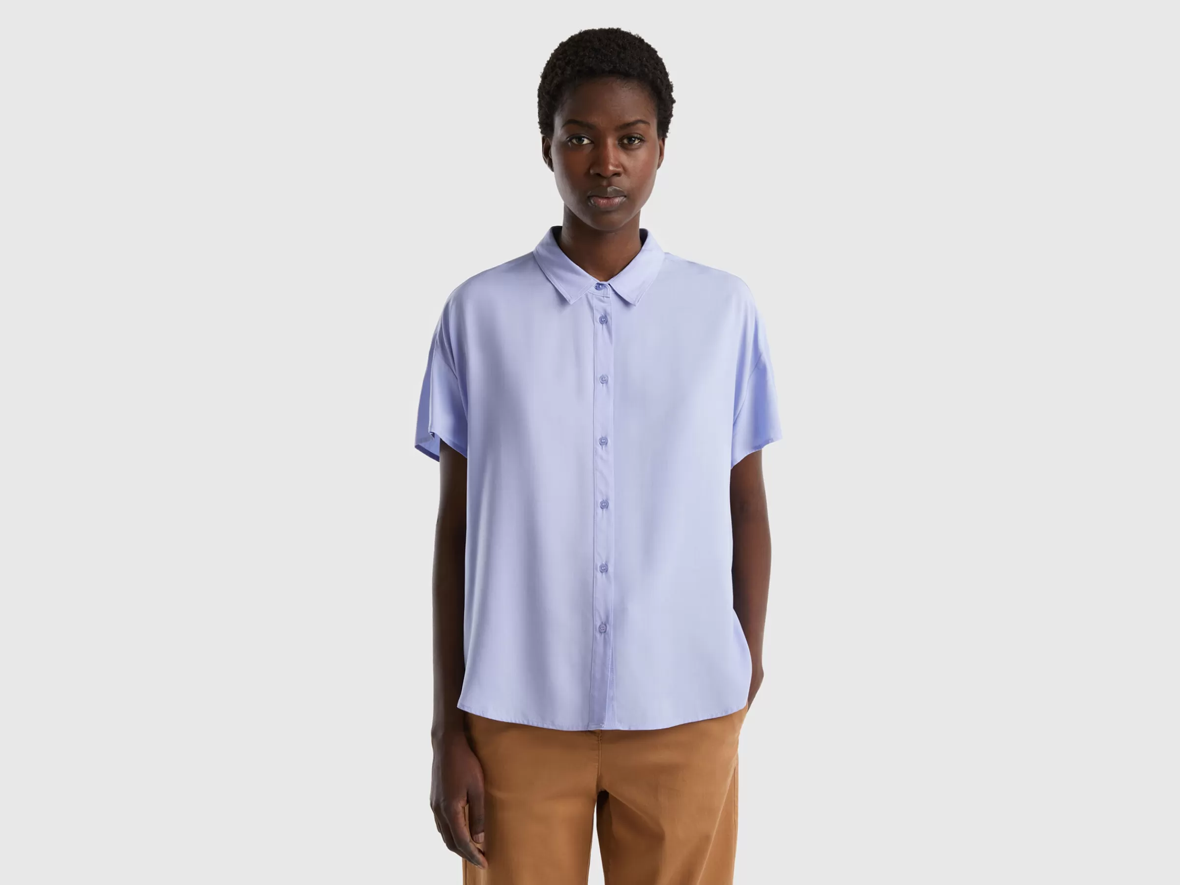 Camisa Fluida Em Viscose Sustentavel^Benetton Shop