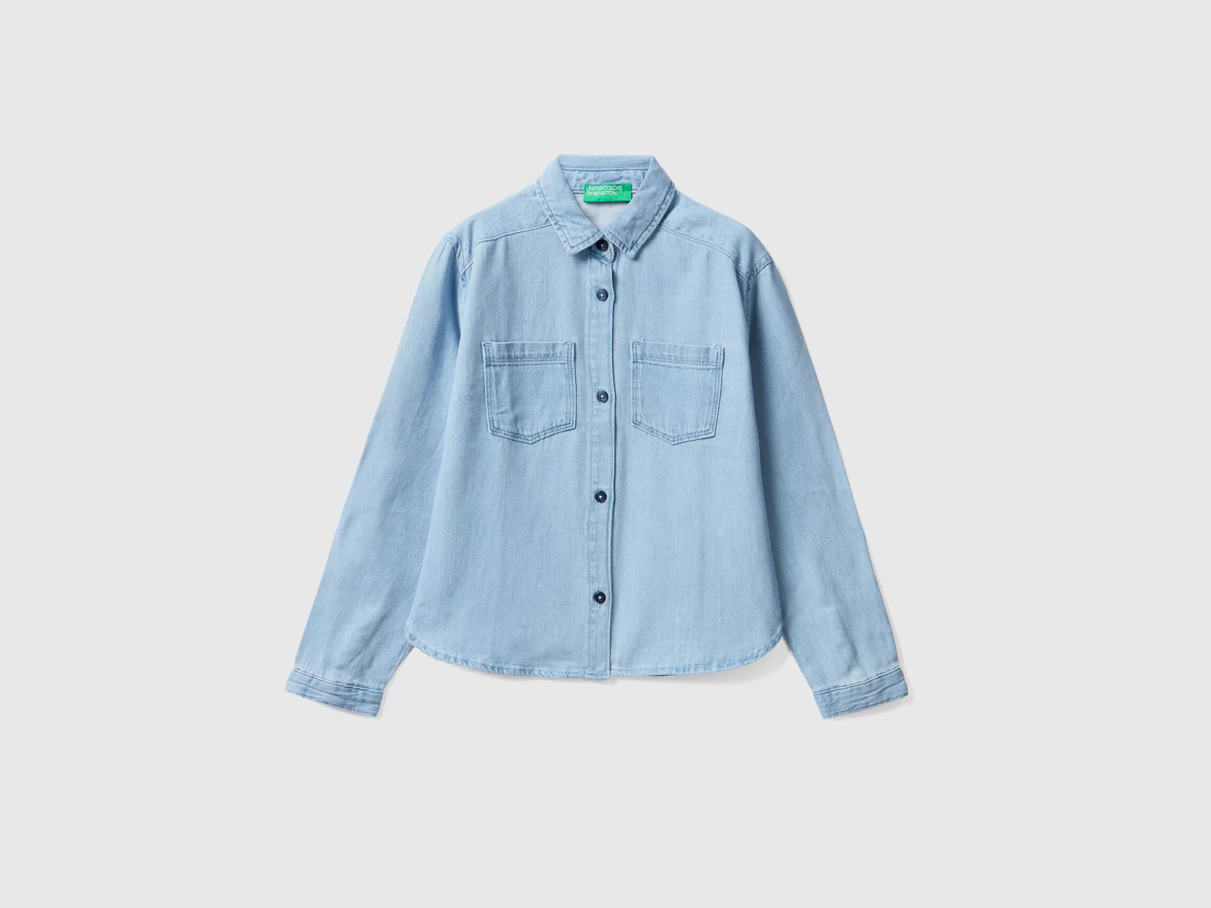 Camisa Leve De Jeans^Benetton New