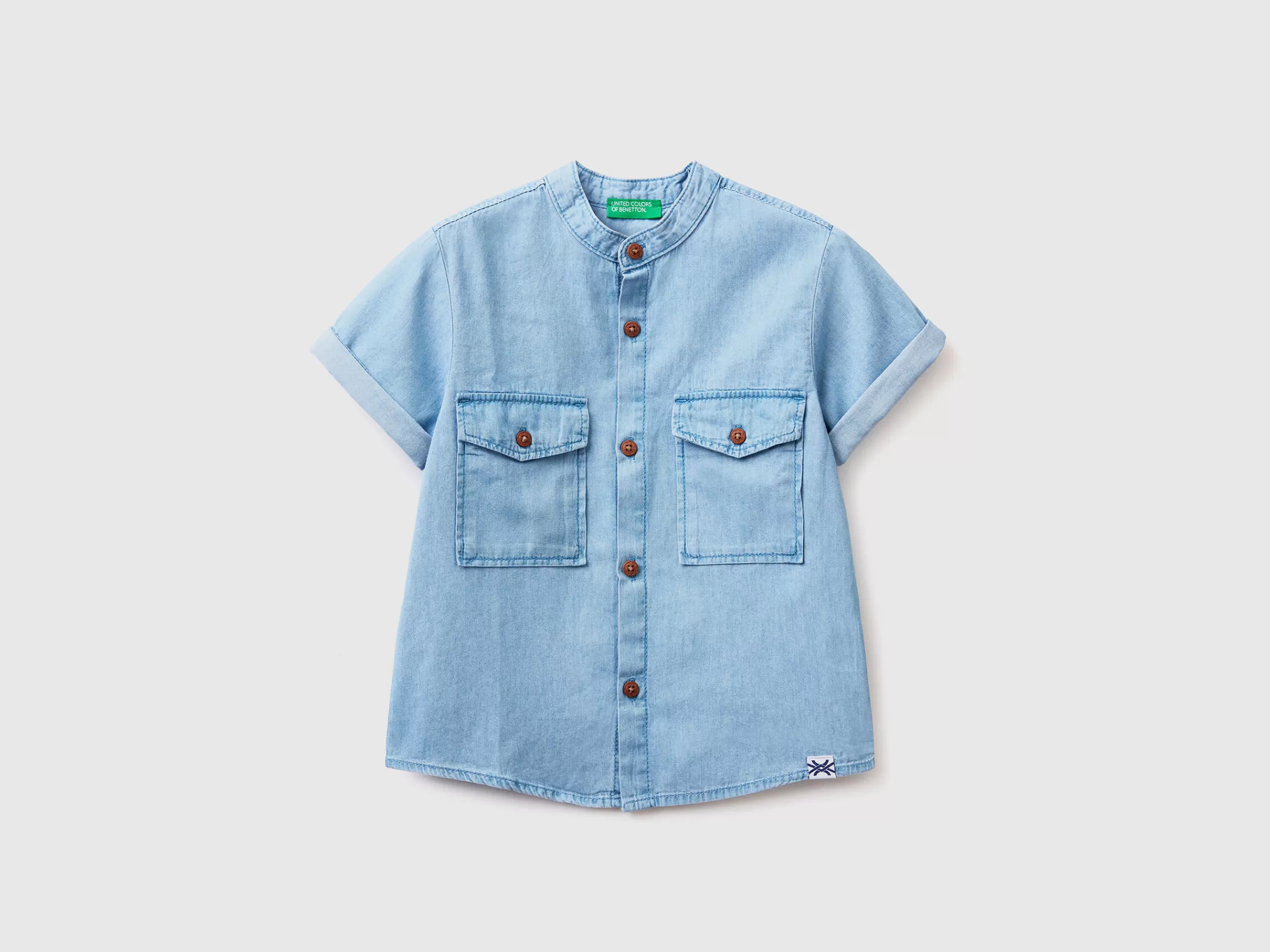 Camisa Leve Em Chambray^Benetton Best Sale