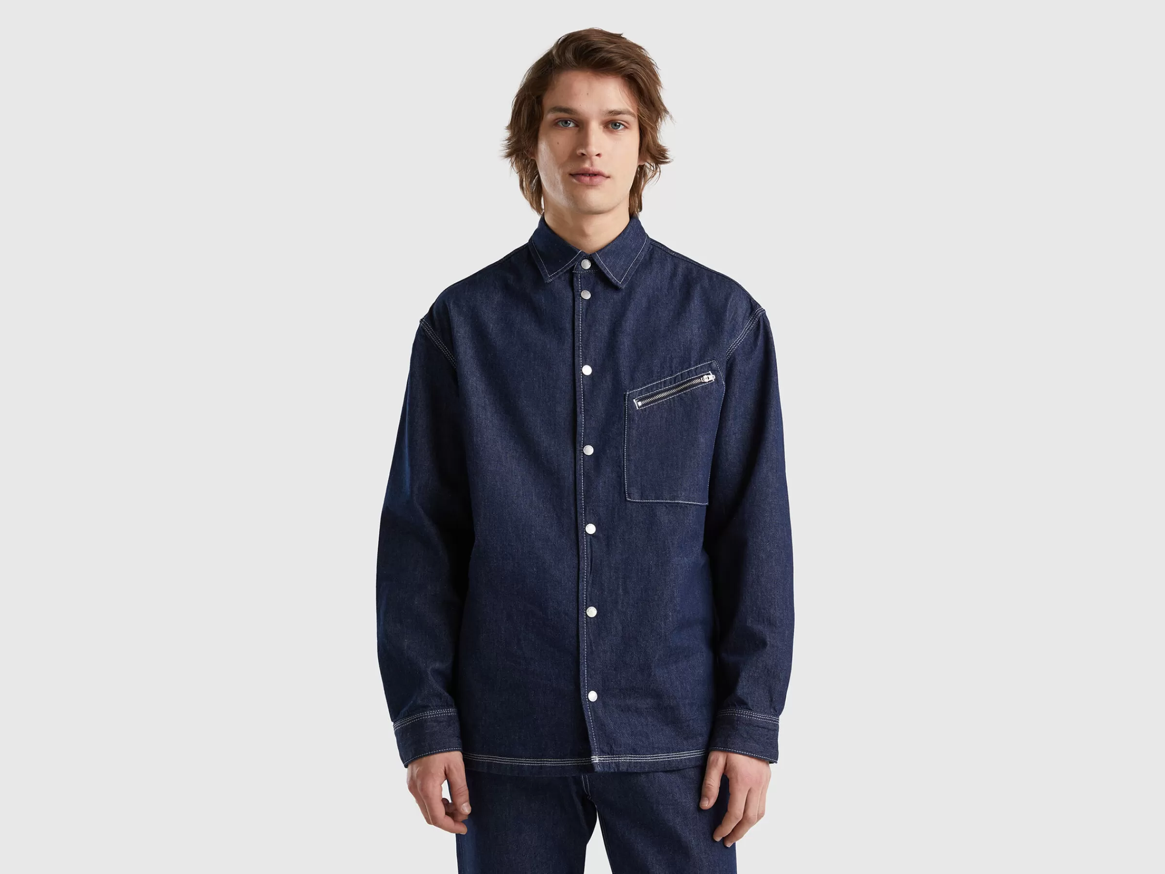 Camisa Oversized Em Chambray^Benetton Best