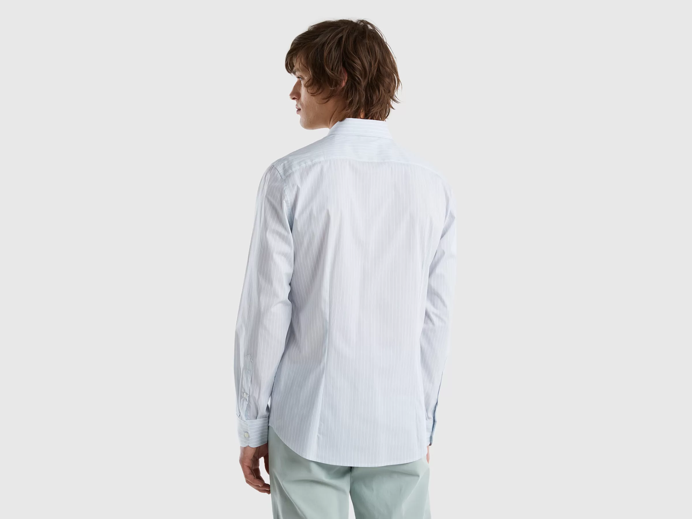 Camisa Slim Fit Em Algodão Misto Stretch^Benetton Online