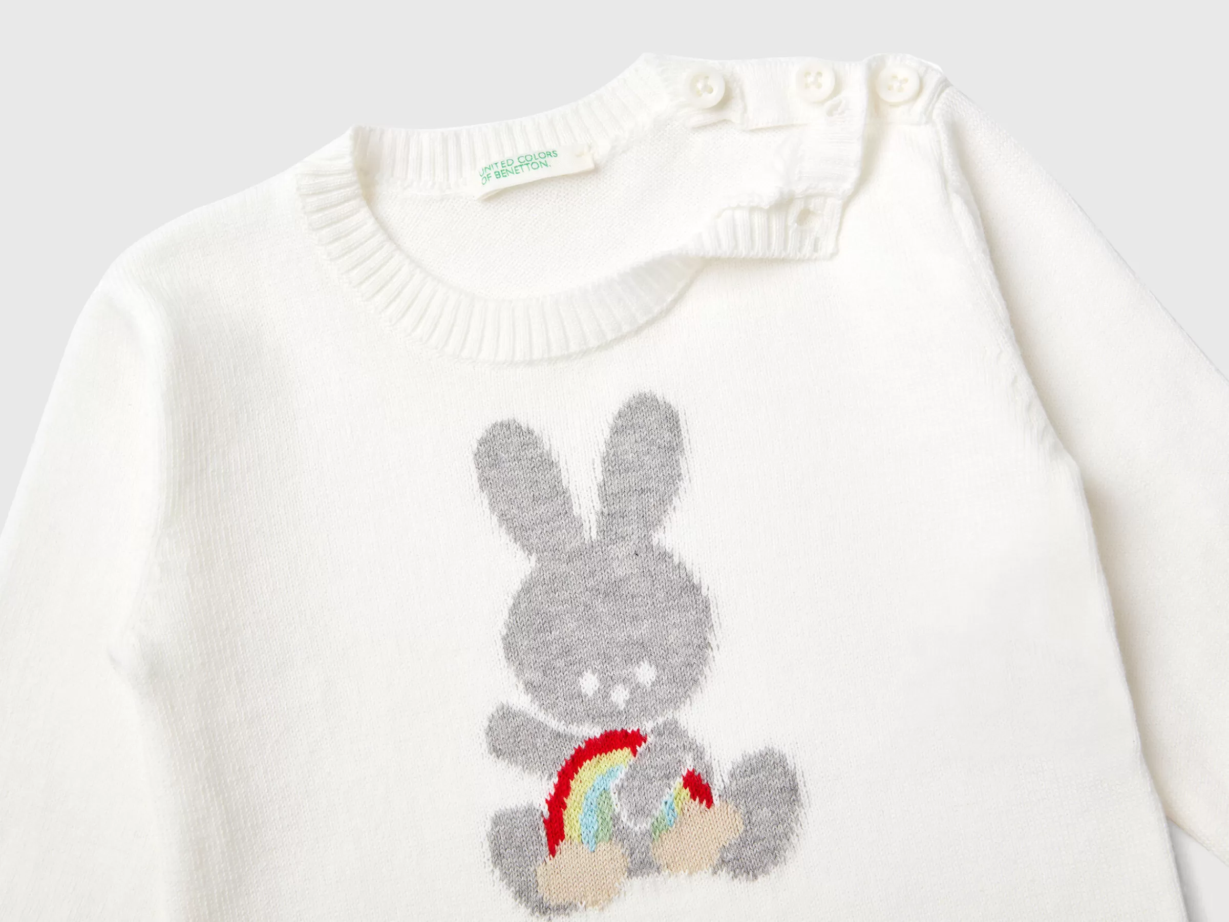 Camisola Em Algodão Com Intarsia^Benetton Outlet