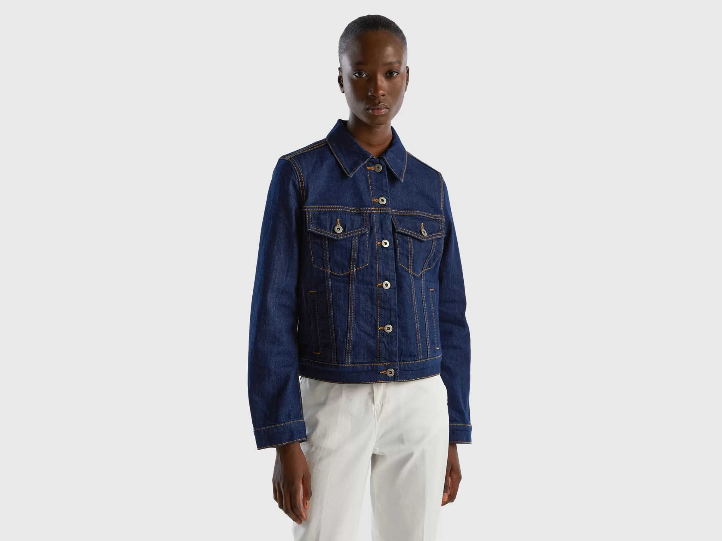 Casaco Em Denim Escuro Boxy Fit^Benetton Outlet