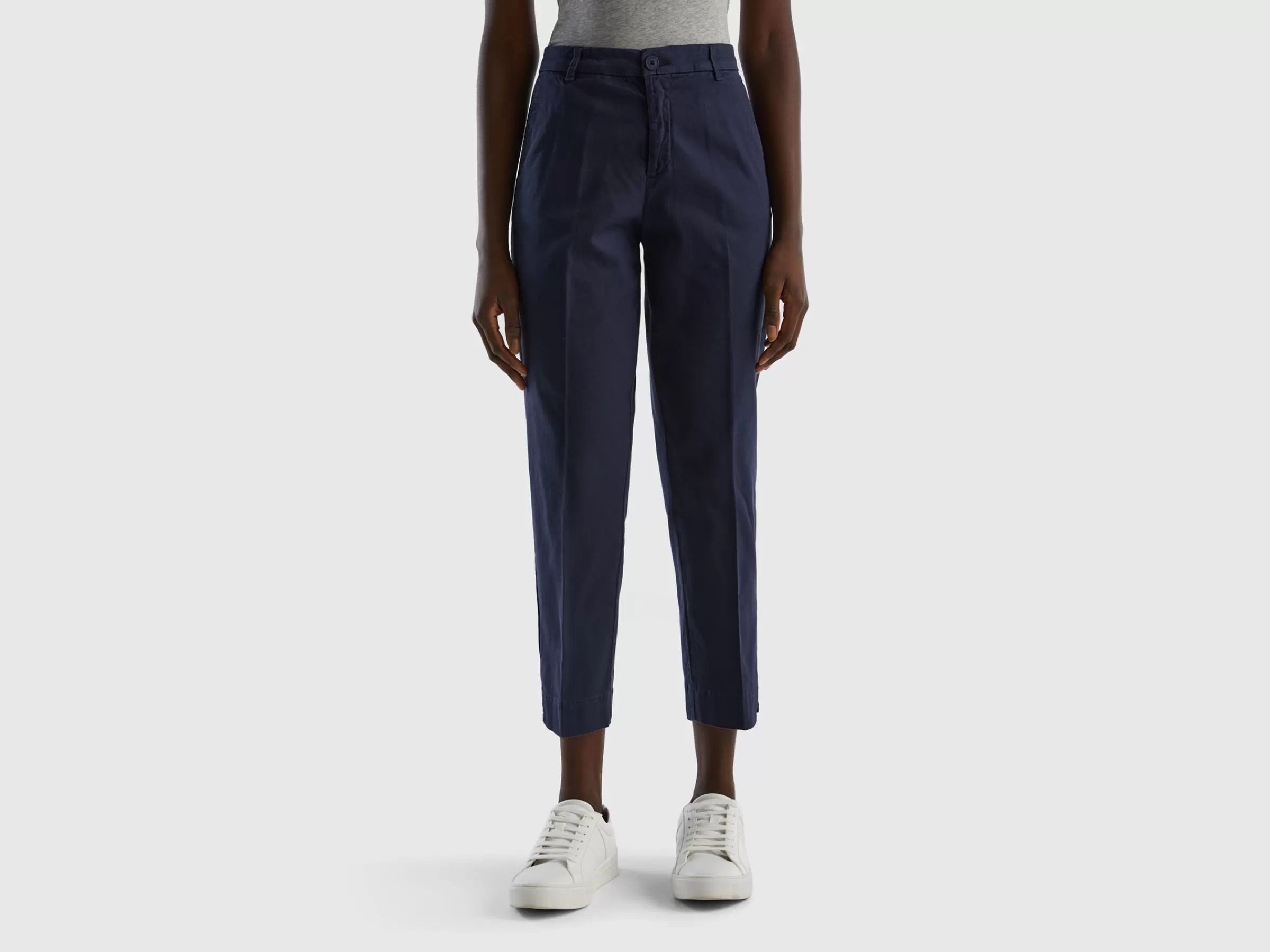 Chinos Cropped Em Algodão Stretch^Benetton Shop