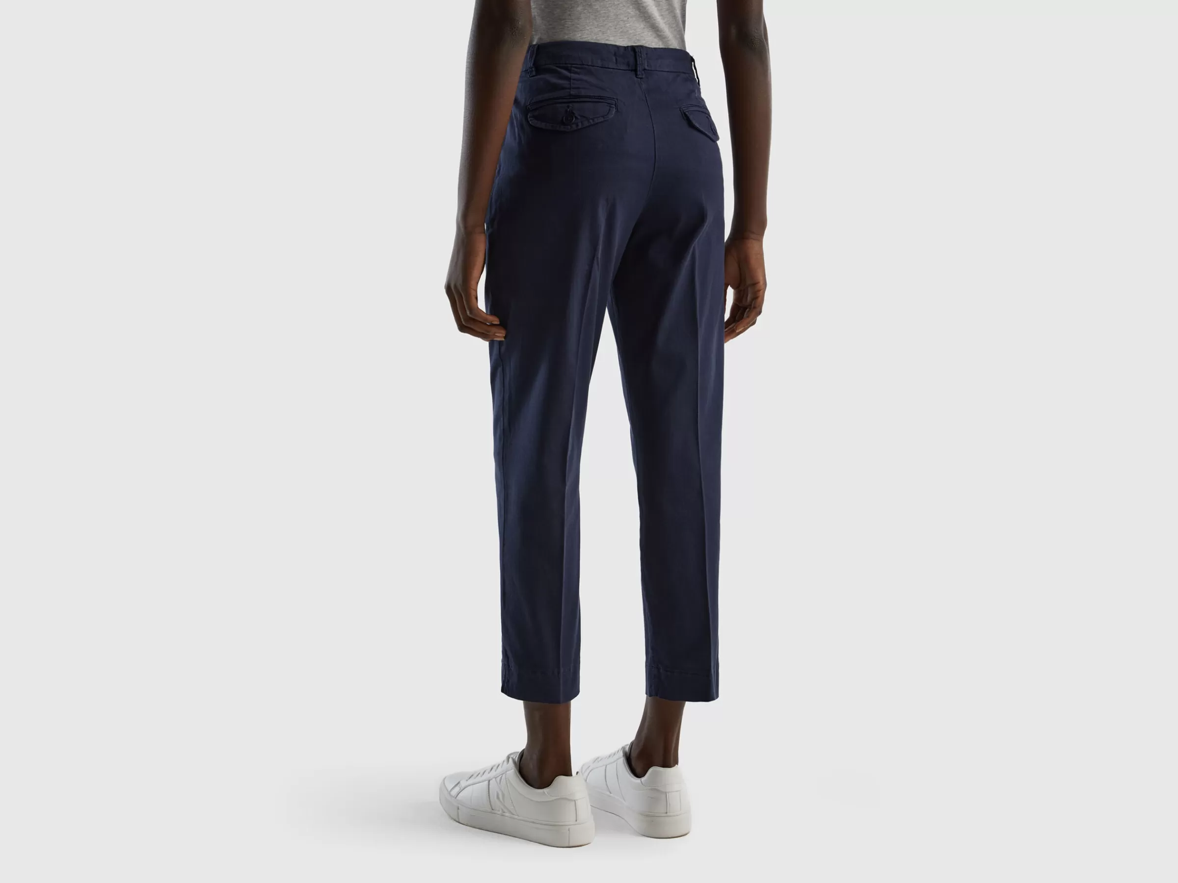 Chinos Cropped Em Algodão Stretch^Benetton Shop