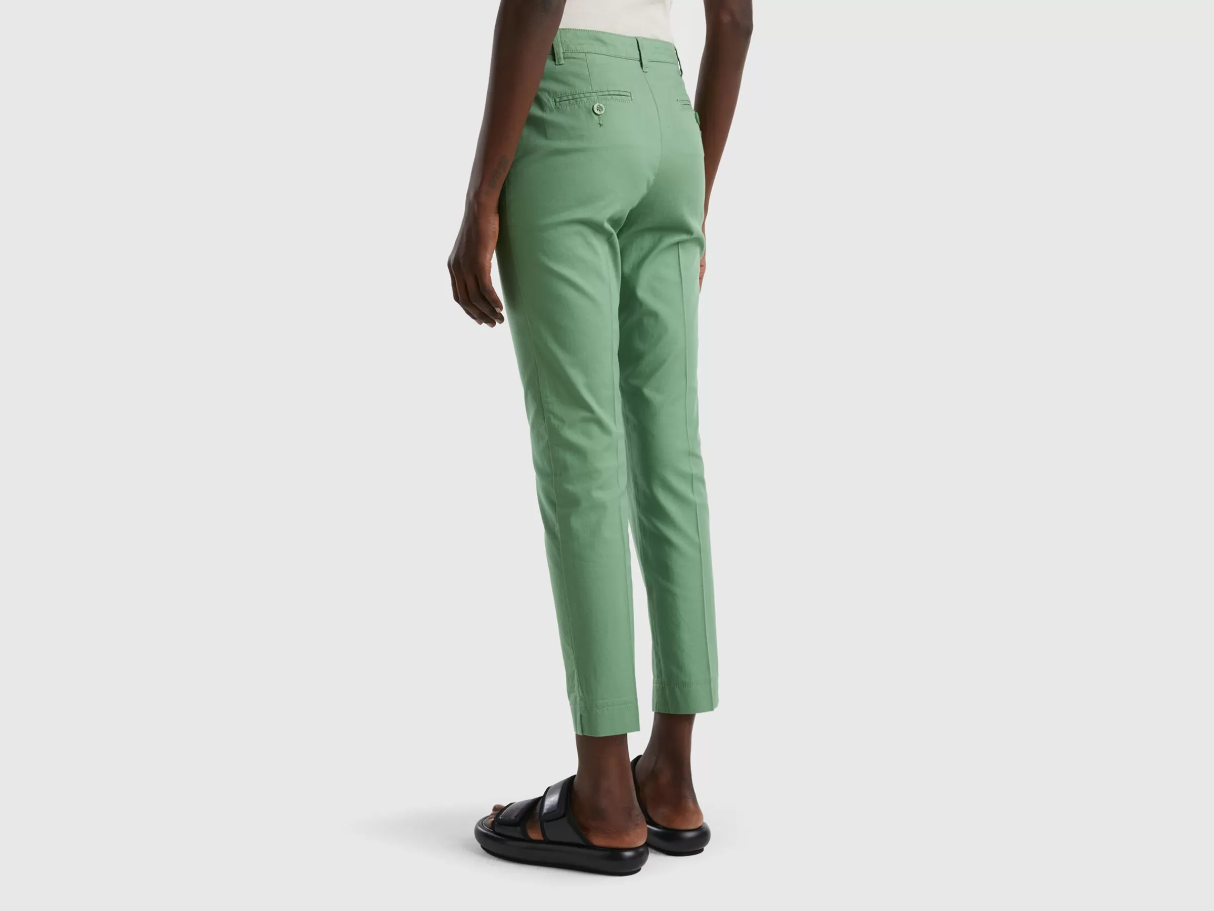 Chinos Em Algodão Stretch^Benetton New