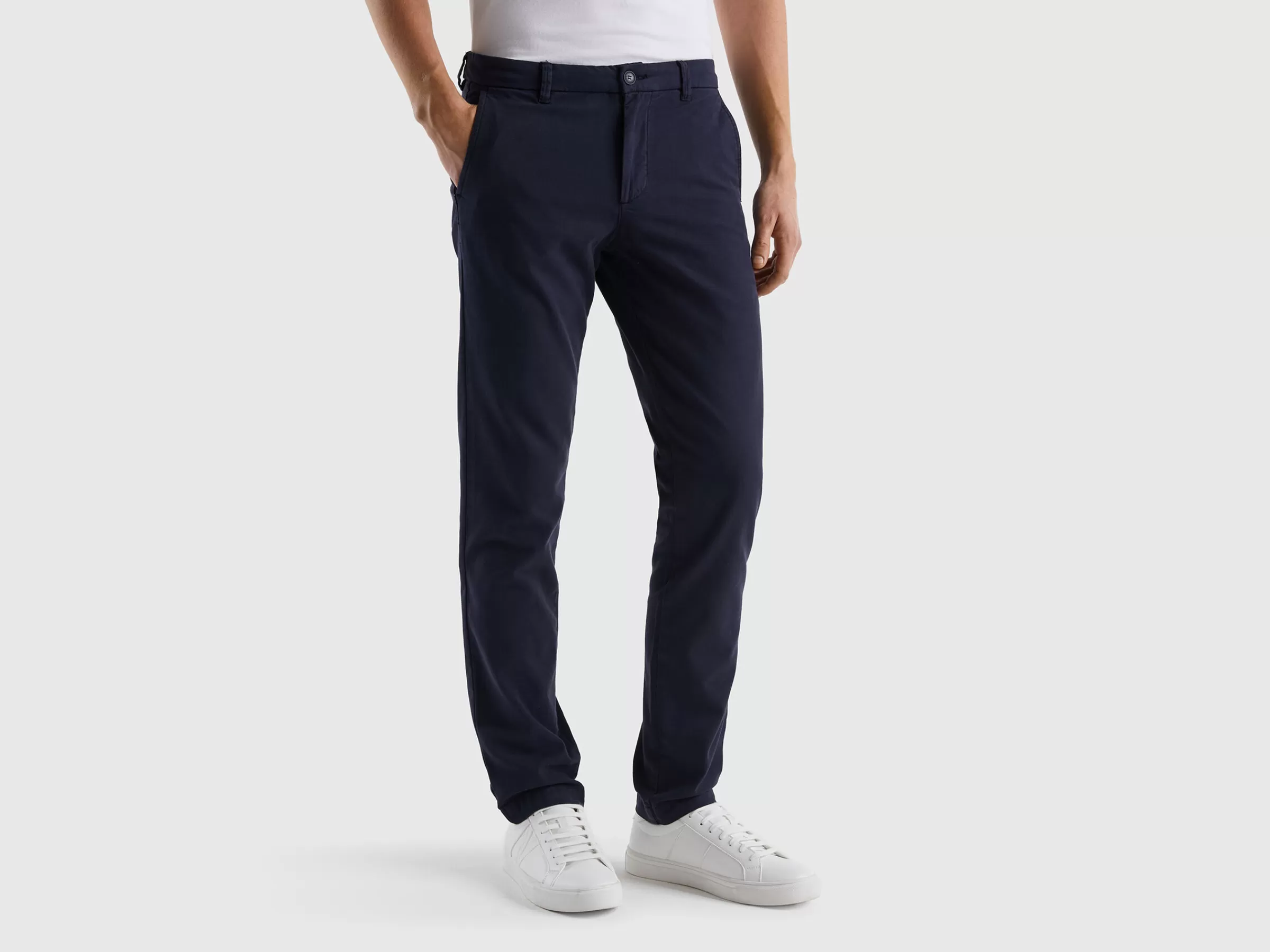 Chinos Slim Fit Em Algodão Stretch^Benetton Hot