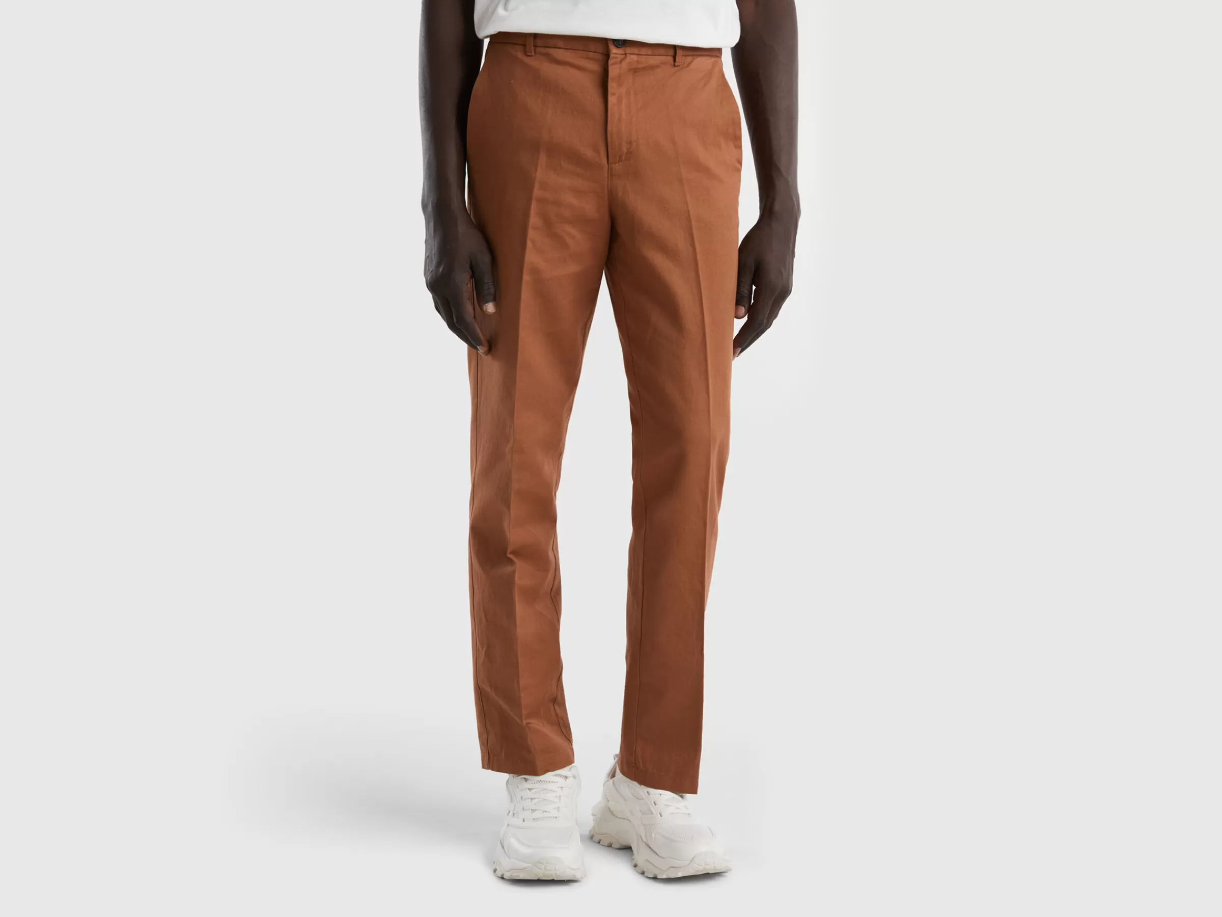 Chinos Straight Em Linho Misto^Benetton Cheap