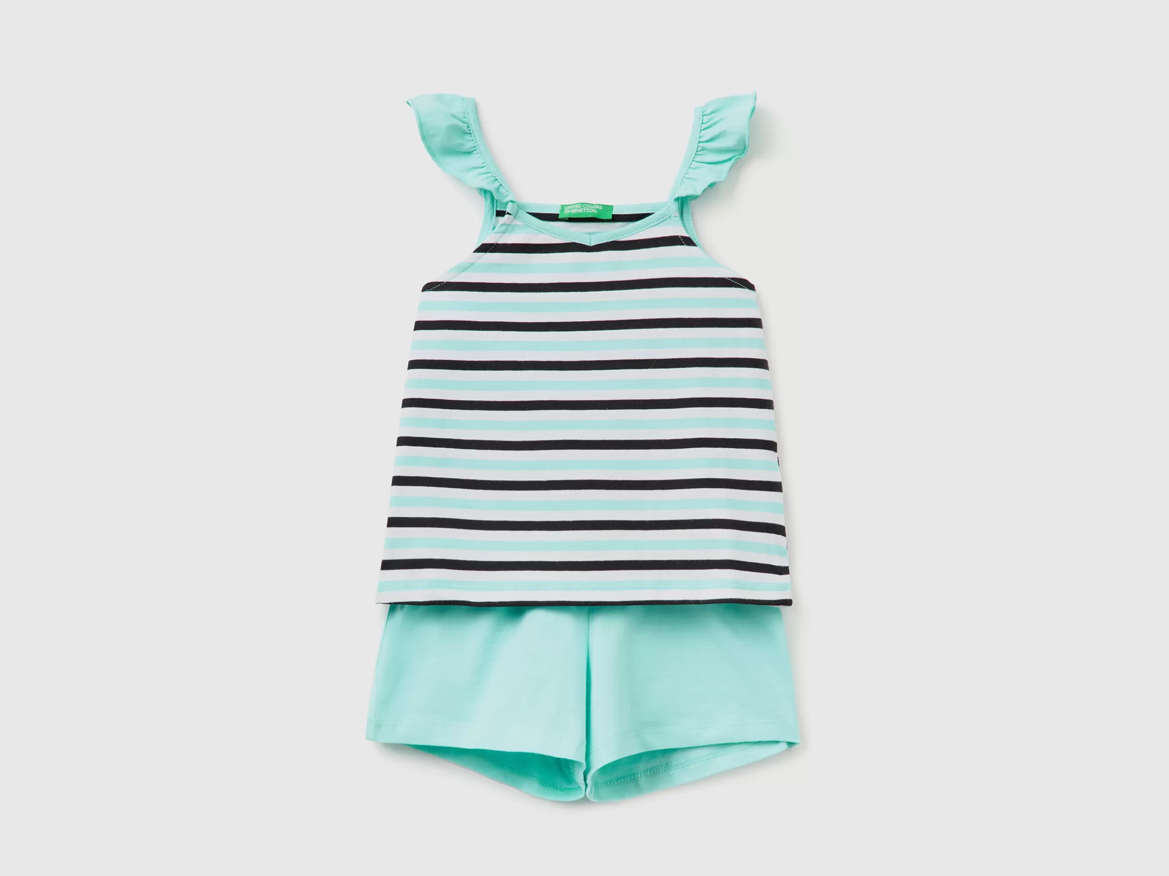 Conjunto De Top As Riscas E Calcoes^Benetton Shop