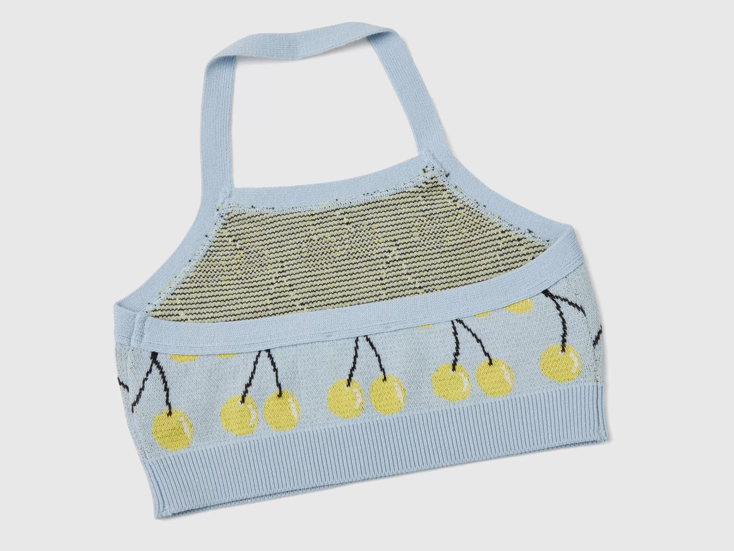 Crop Topcom Padrao De Cerejas^Benetton Outlet