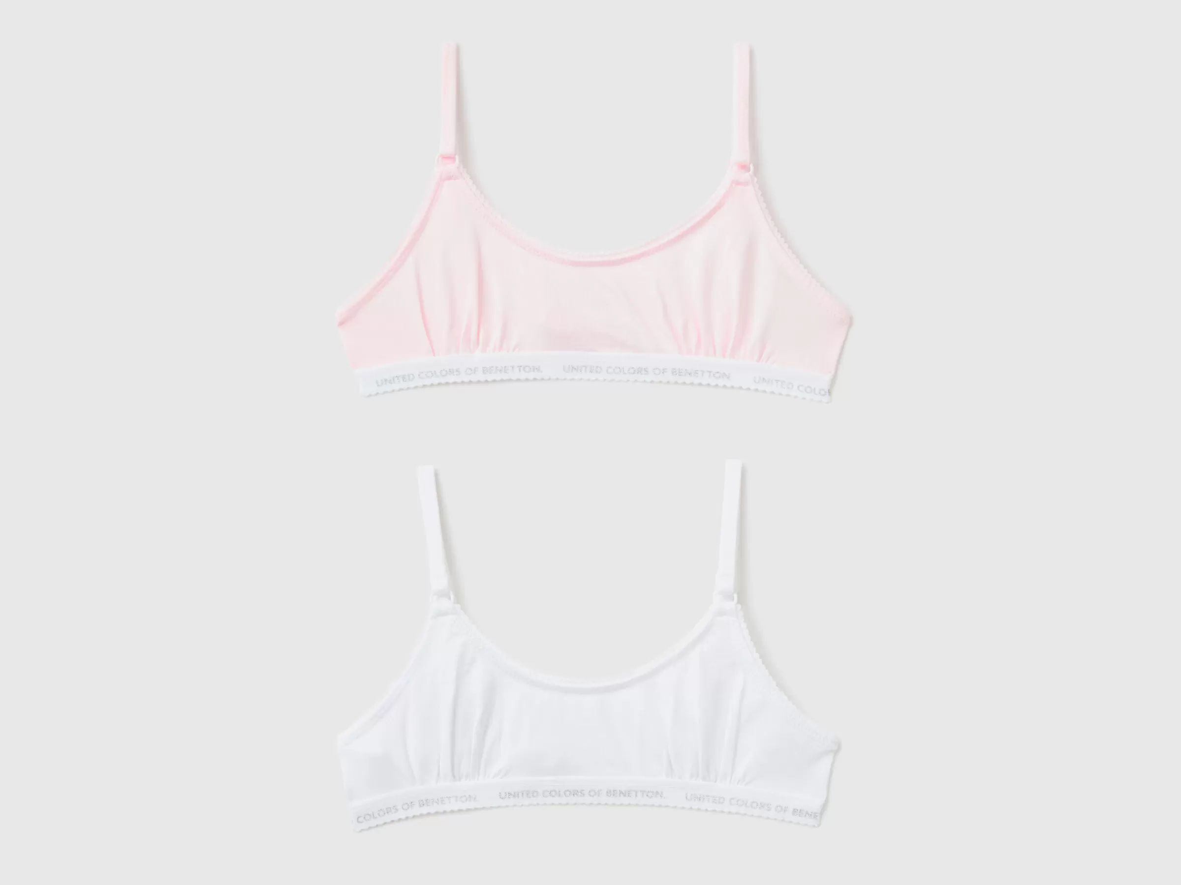 Dois Brassieres Em Algodão Stretch^Benetton Cheap