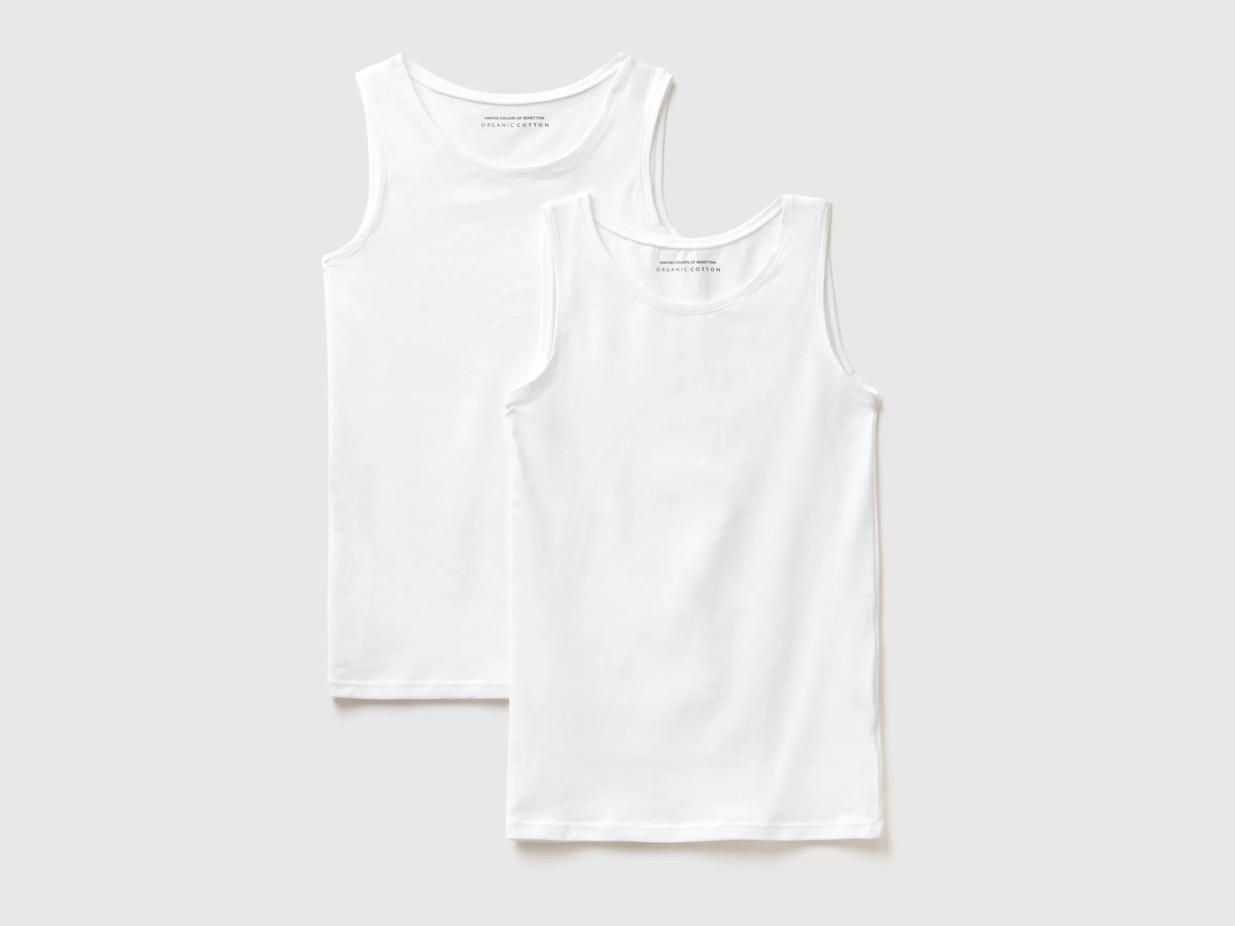 Dois Tops Em Algodão Organico Super Stretch^Benetton Cheap