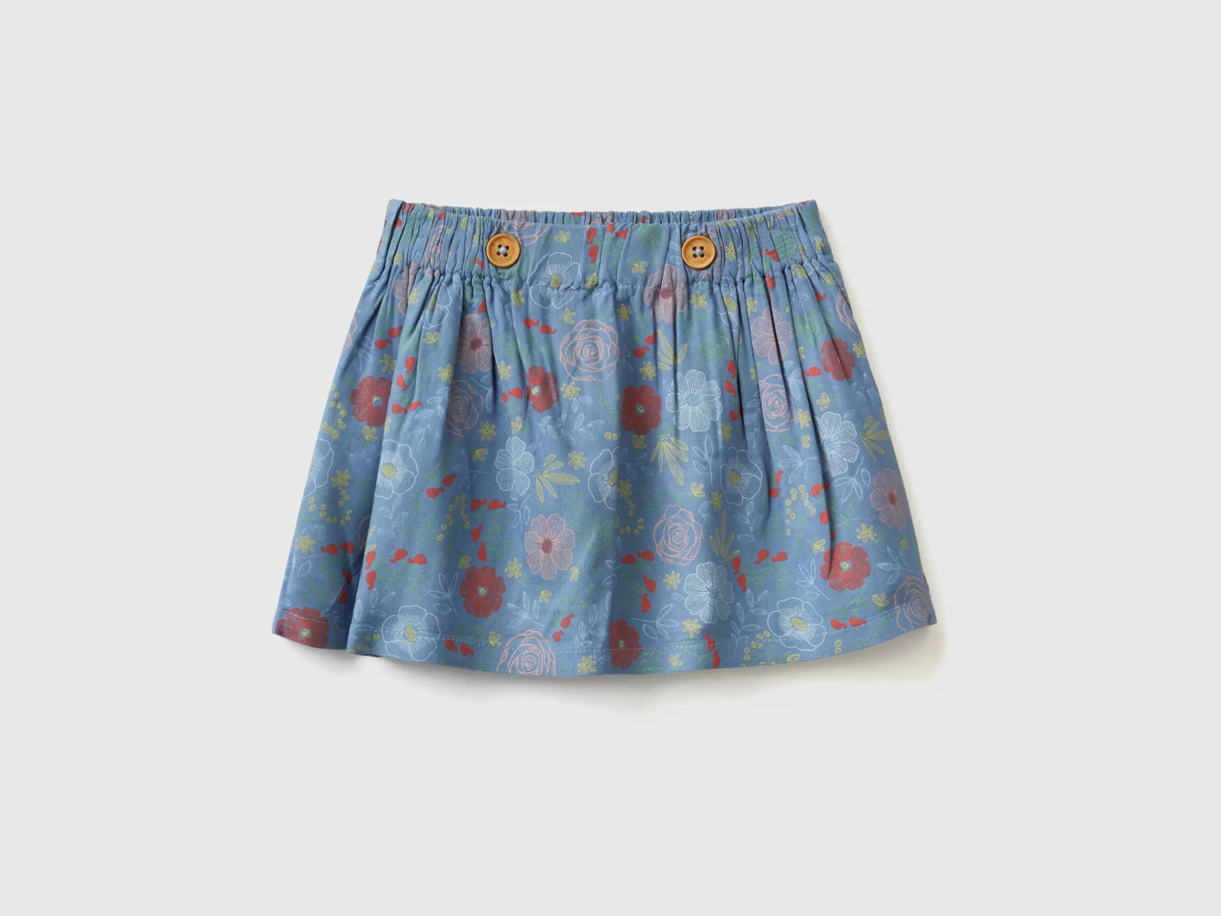 Floral Skirt In Sustainable Viscose^Benetton Discount