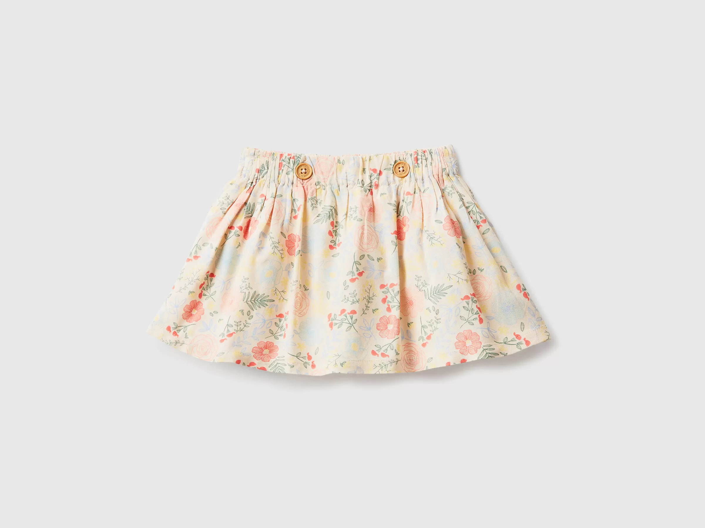 Floral Skirt In Sustainable Viscose^Benetton Discount