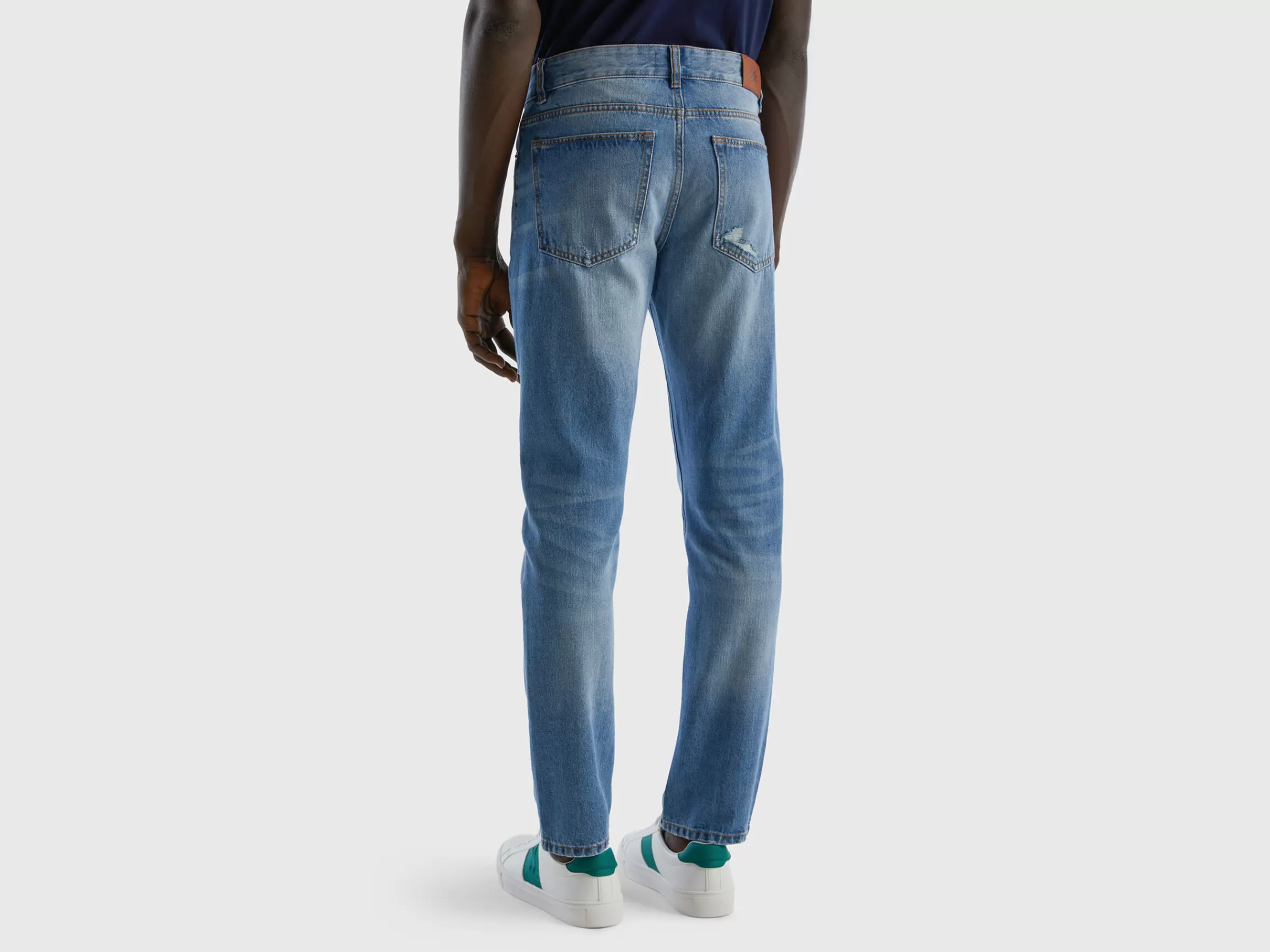 Jeans 100% Algodão Com Rasgos^Benetton Discount