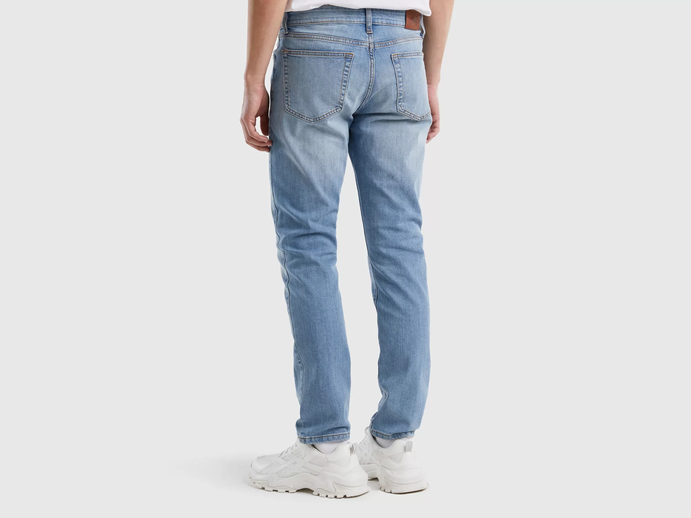 Jeans Slim Fit Com Rasgos^Benetton Sale