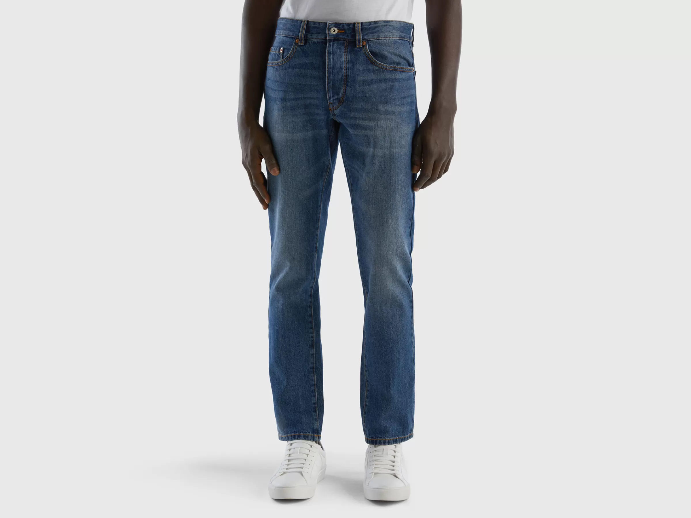 Jeans Straight Leg 100% Algodão^Benetton Hot