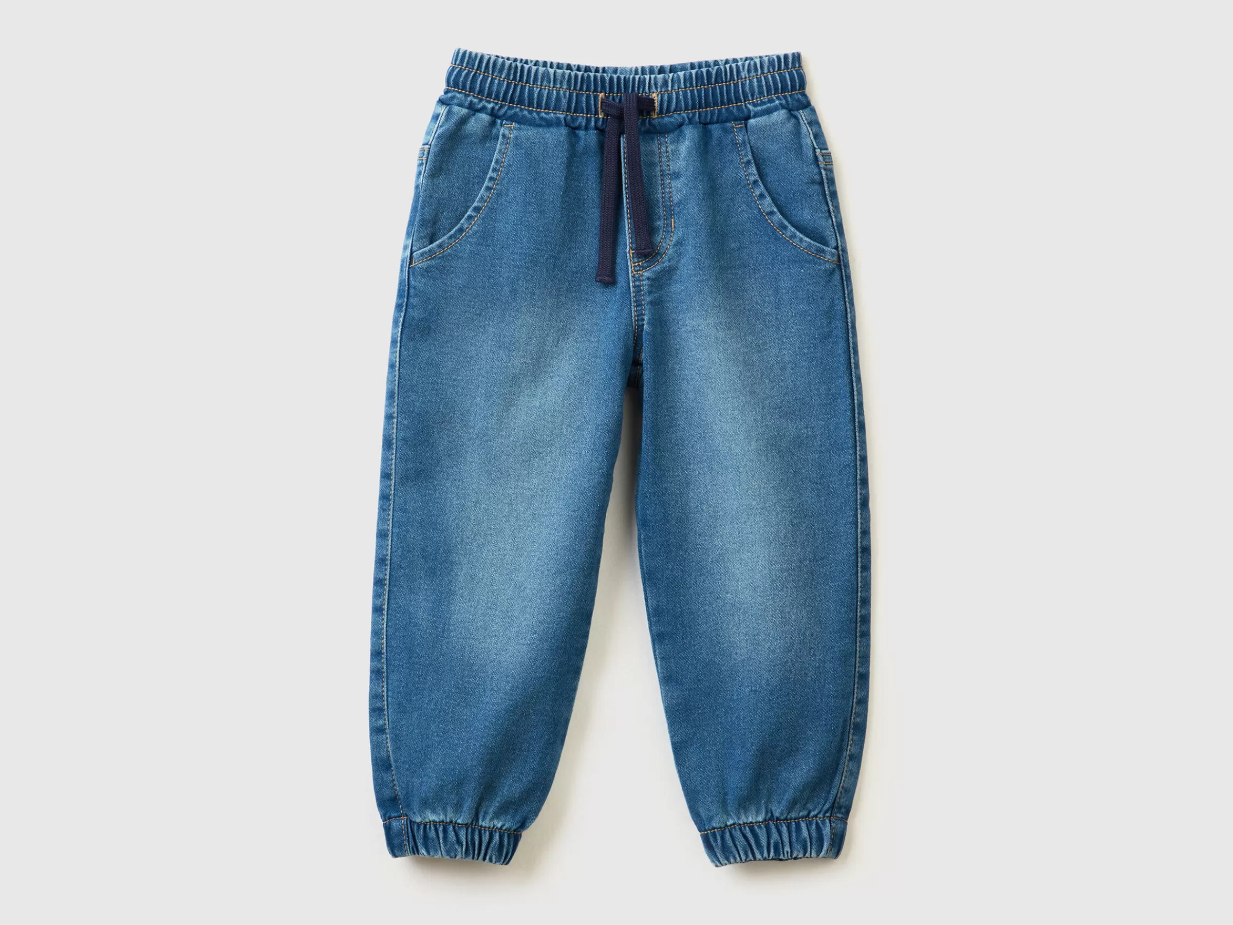 Joggers Em Felpo Efeito Denim^Benetton Hot