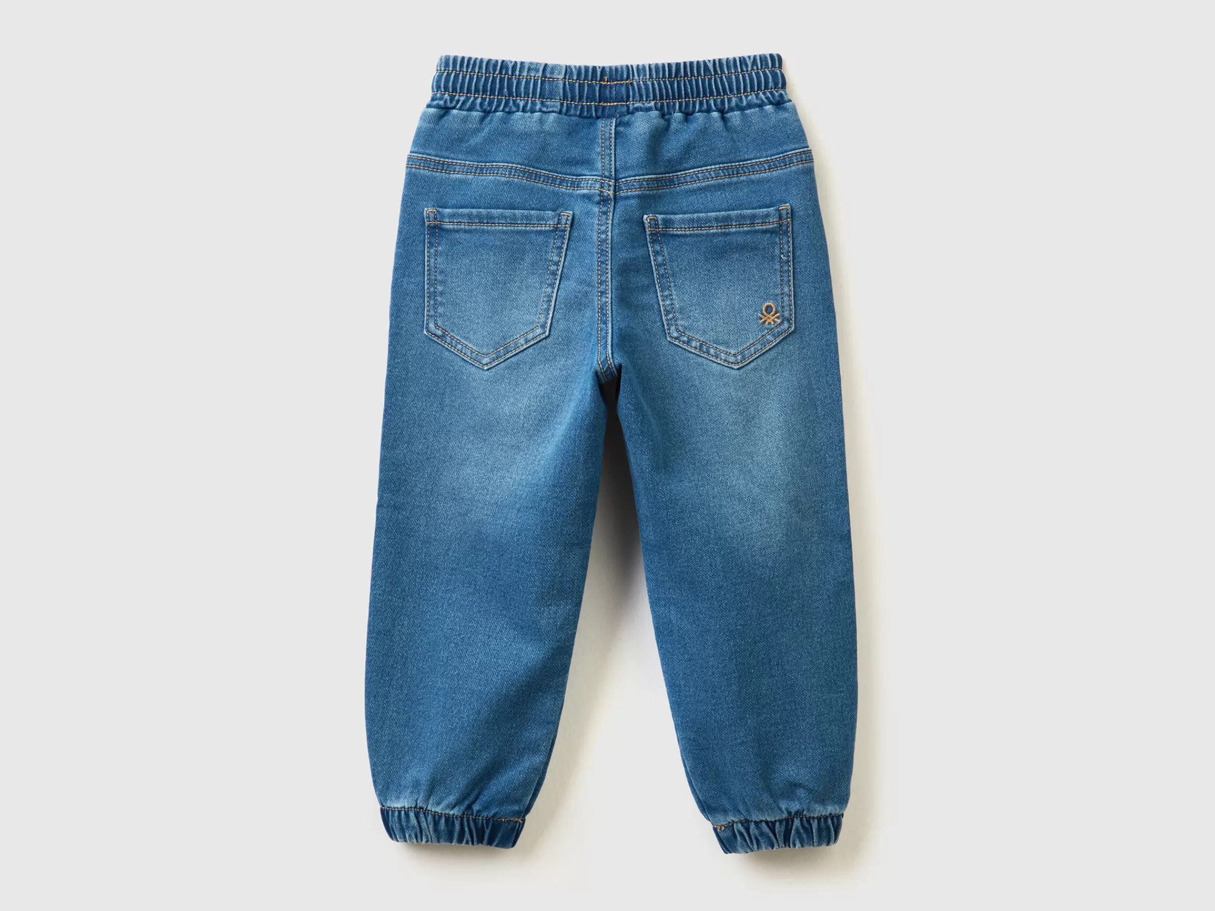 Joggers Em Felpo Efeito Denim^Benetton Hot