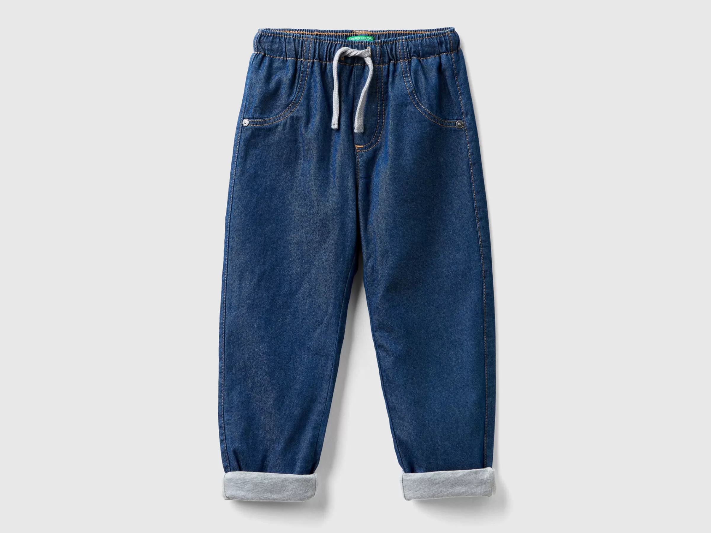 Joggers Forradas Em Jeans Leve^Benetton Cheap