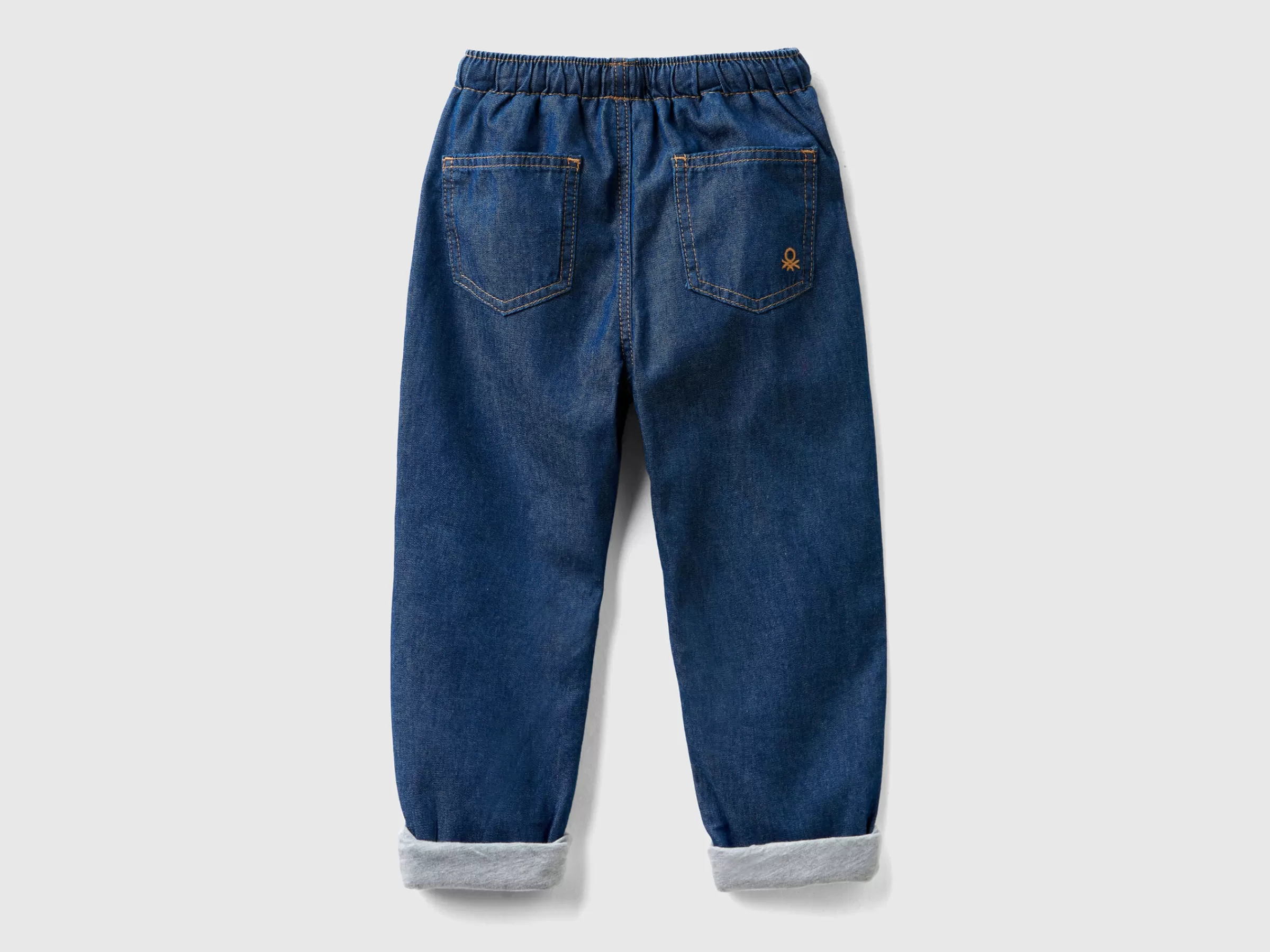 Joggers Forradas Em Jeans Leve^Benetton Cheap