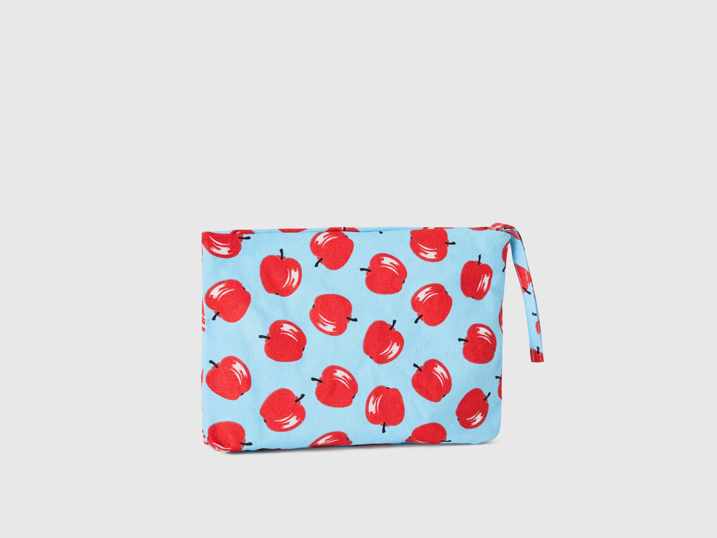 Necessaire Azul-Claro Com Padrao Macas^Benetton Discount