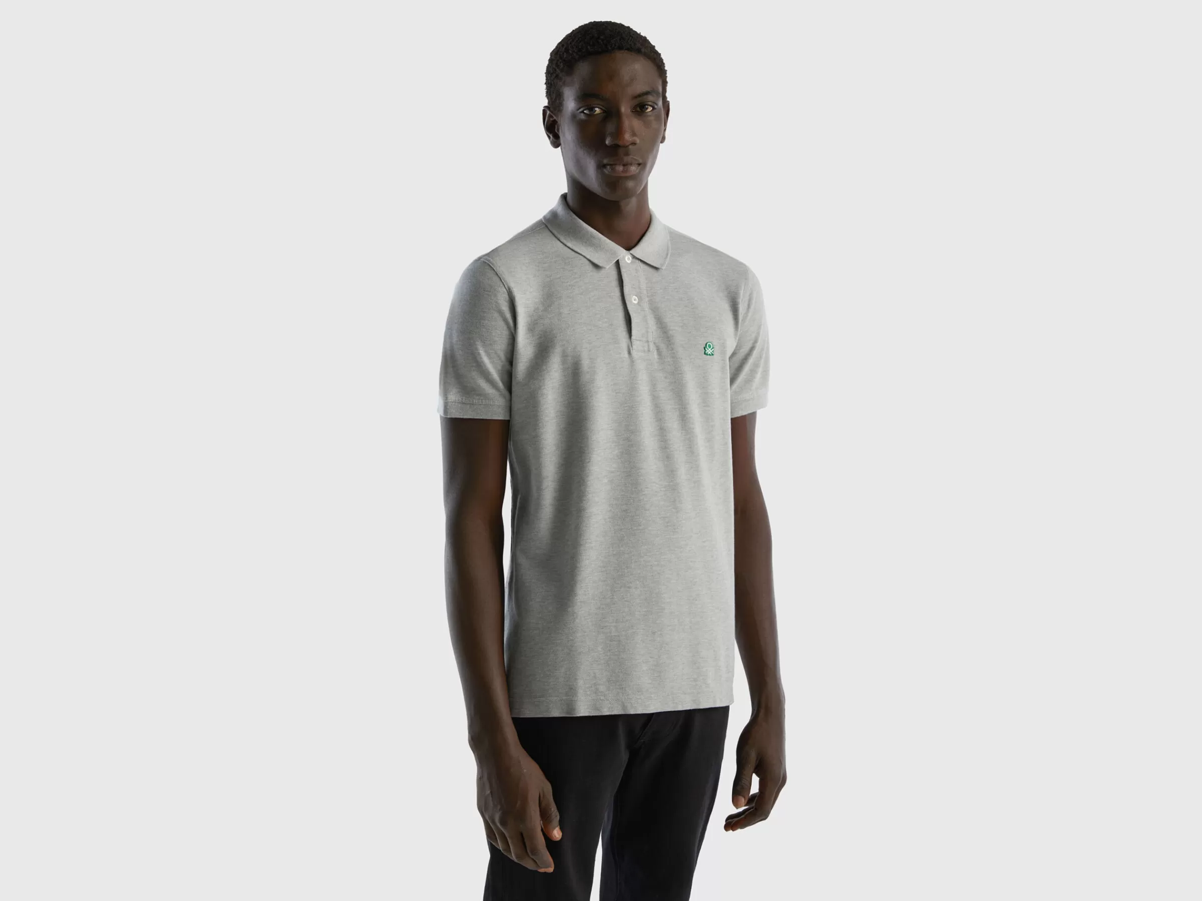 Polo Cinza Melange Regular Fit^Benetton Shop