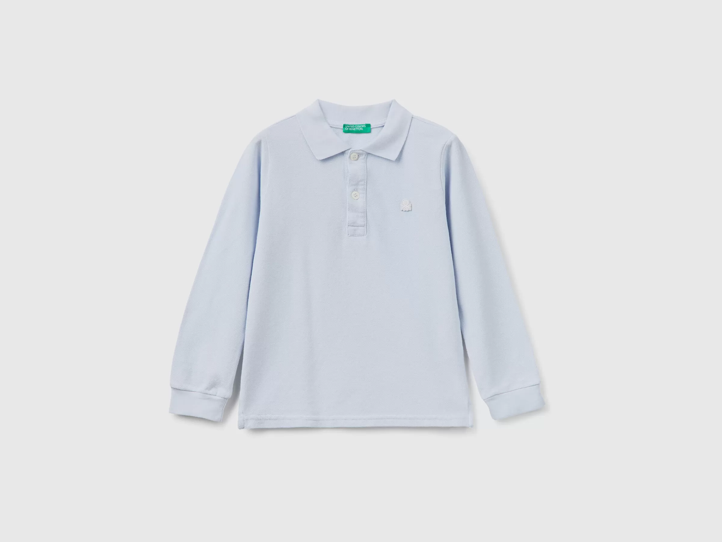 Polo De Manga Comprida Em Algodão Organico^Benetton Flash Sale