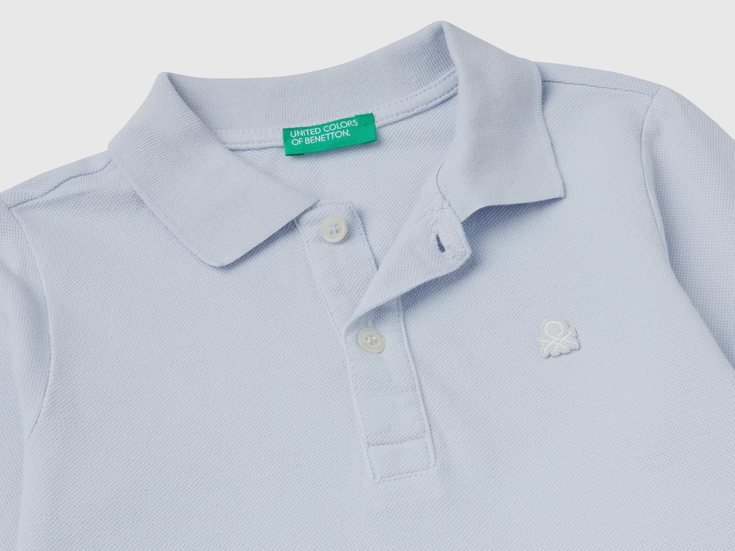 Polo De Manga Comprida Em Algodão Organico^Benetton Flash Sale