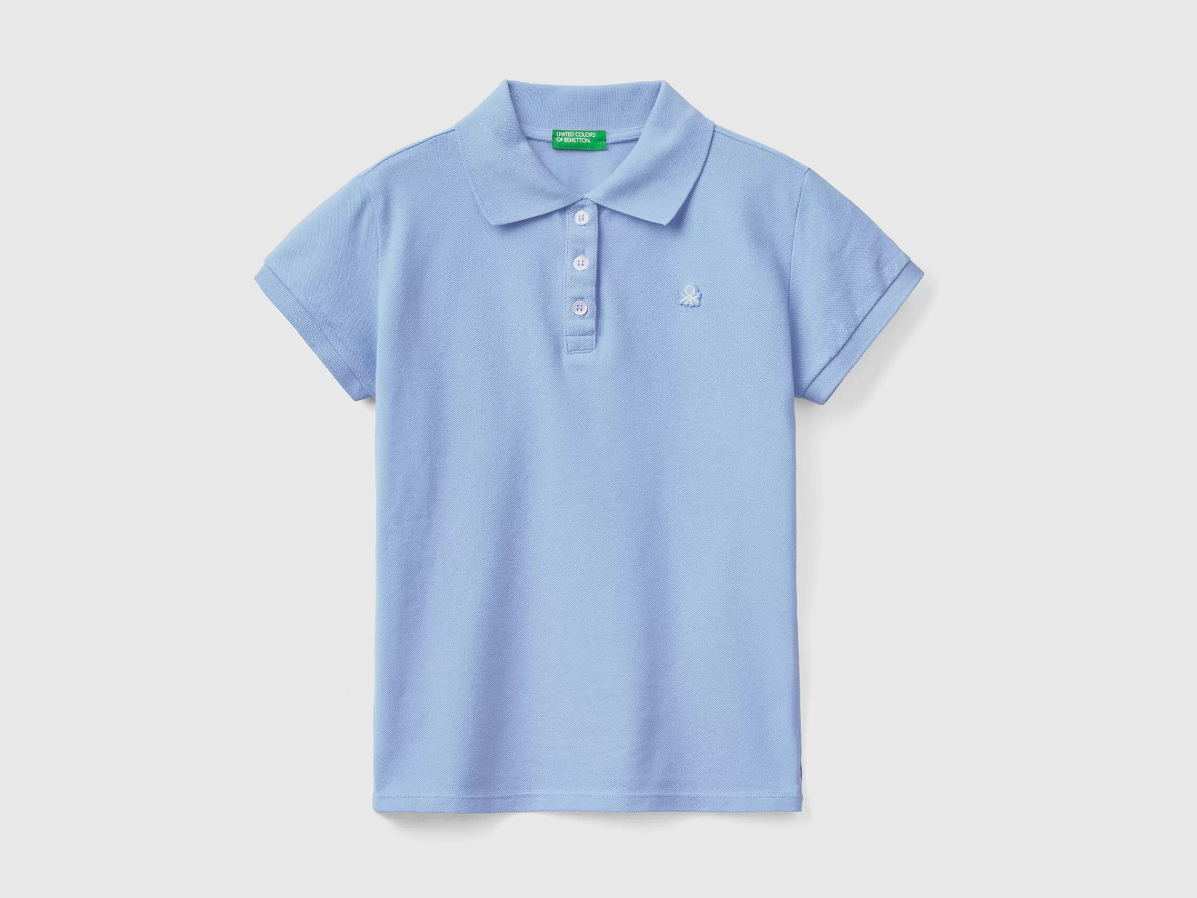 Polo De Manga Curta Em Algodão Organico^Benetton Best