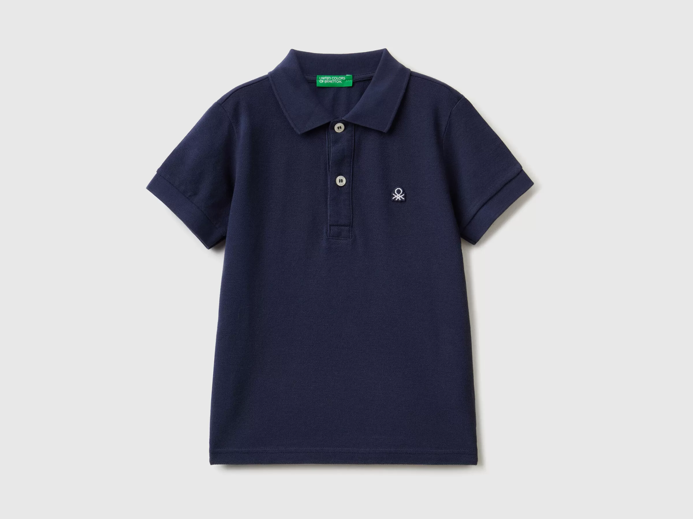 Polo De Manga Curta Em Algodão Organico^Benetton Store