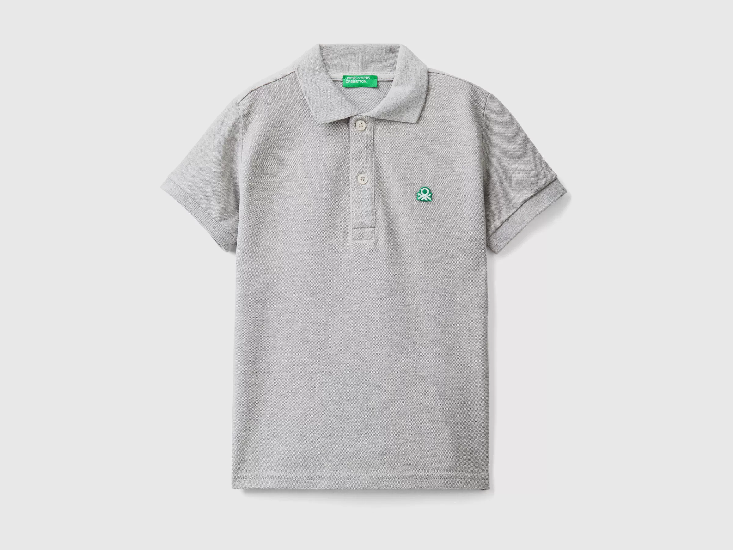 Polo De Manga Curta Em Algodão Organico^Benetton Flash Sale