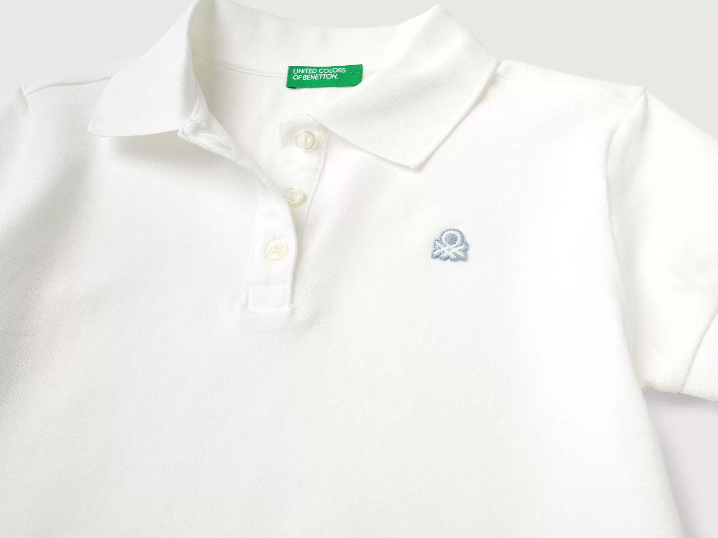Polo De Manga Curta Em Algodão Organico^Benetton Fashion