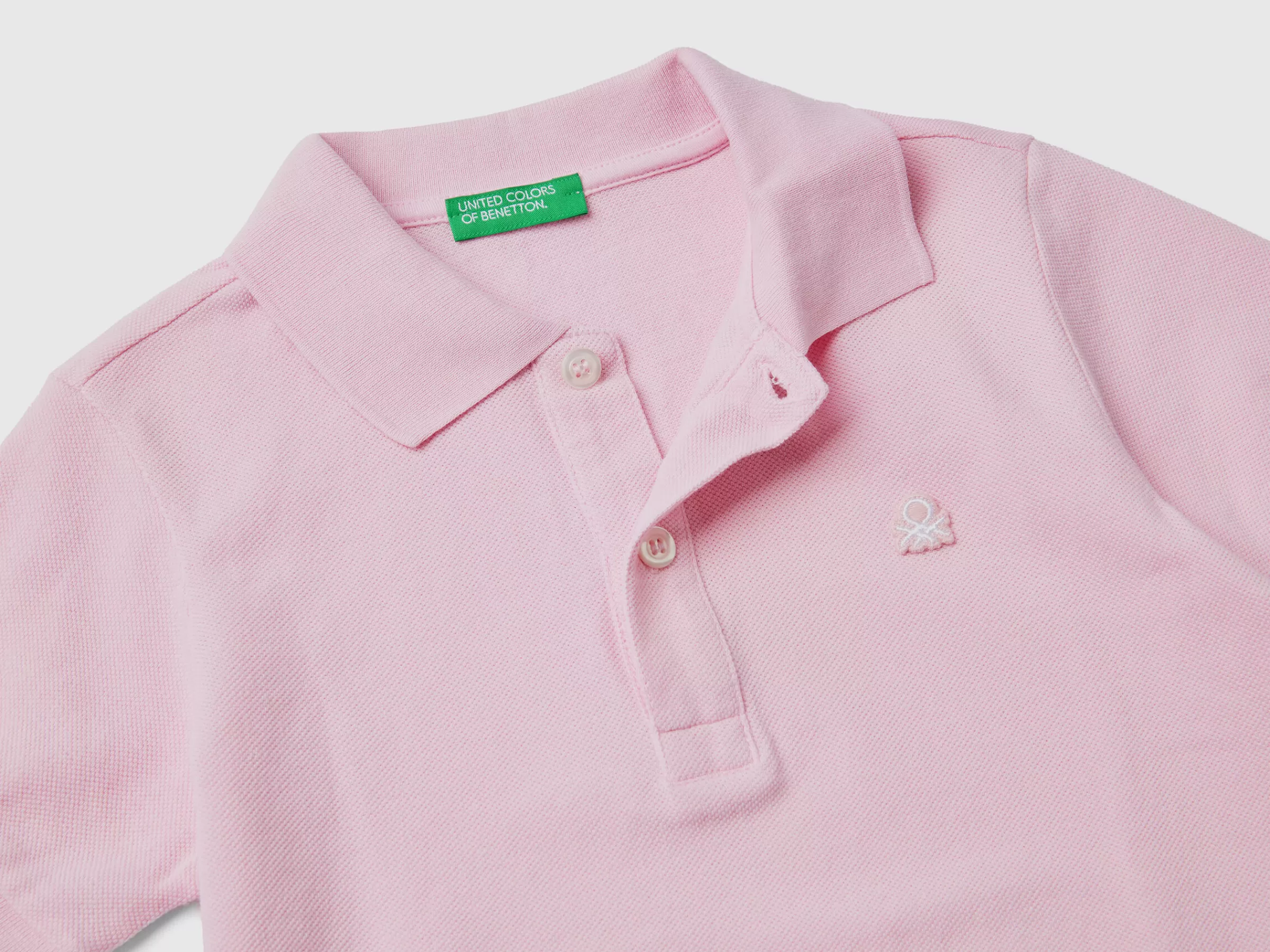 Polo De Manga Curta Em Algodão Organico^Benetton Best Sale