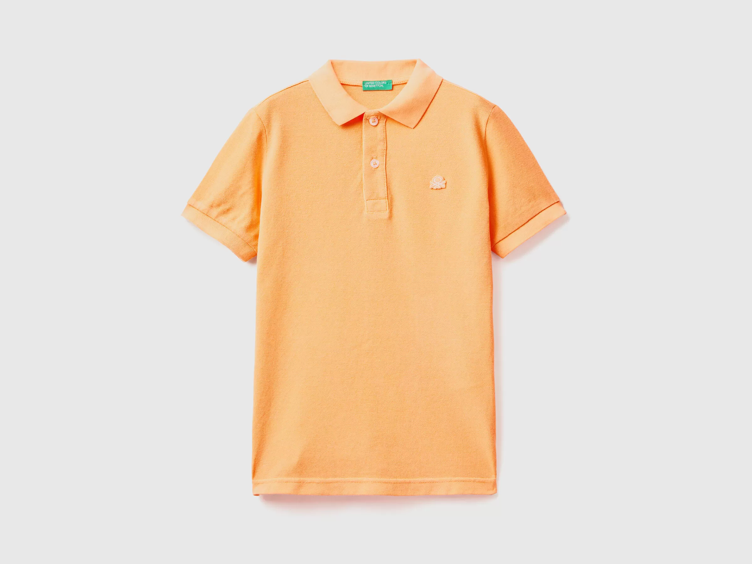 Polo Fluorescente Em Algodão Organico^Benetton Discount