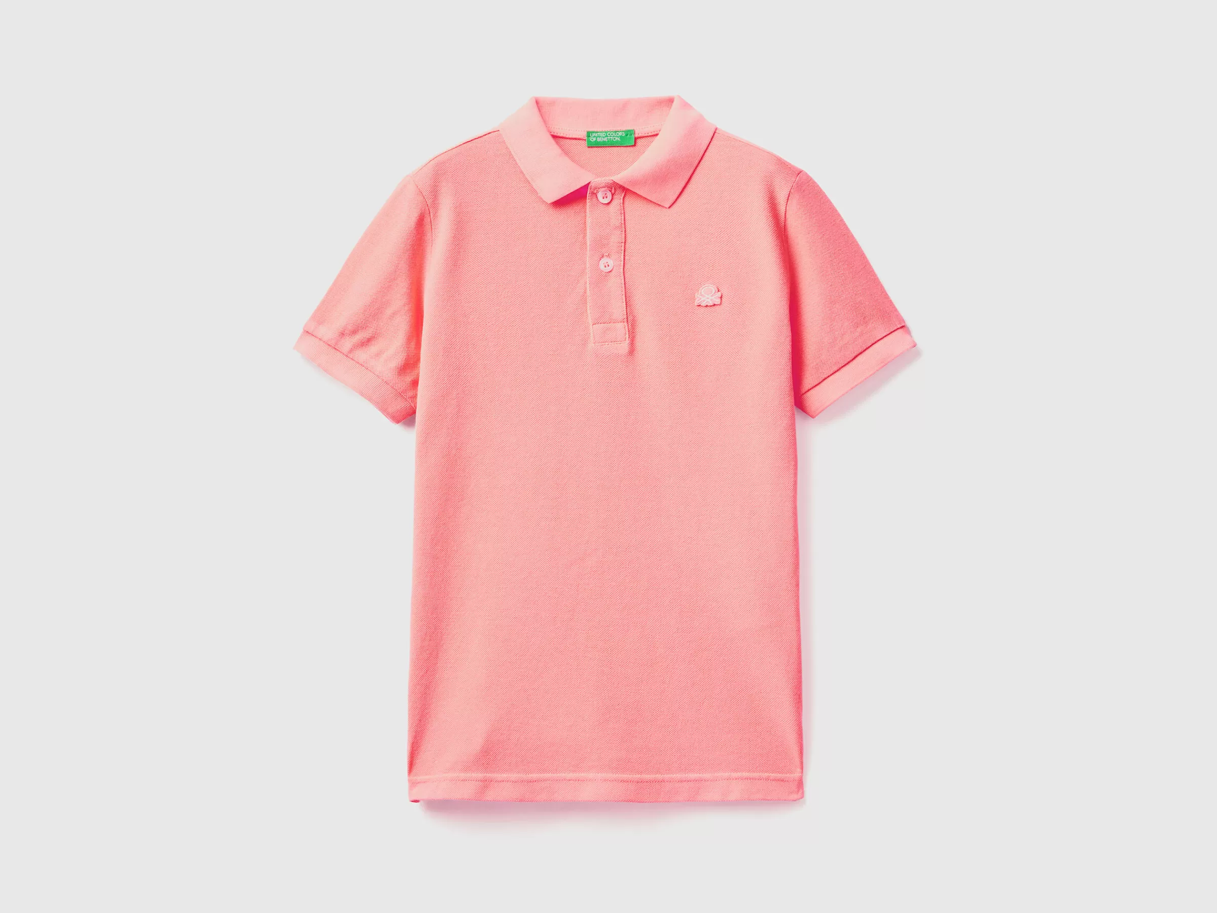 Polo Fluorescente Em Algodão Organico^Benetton Shop