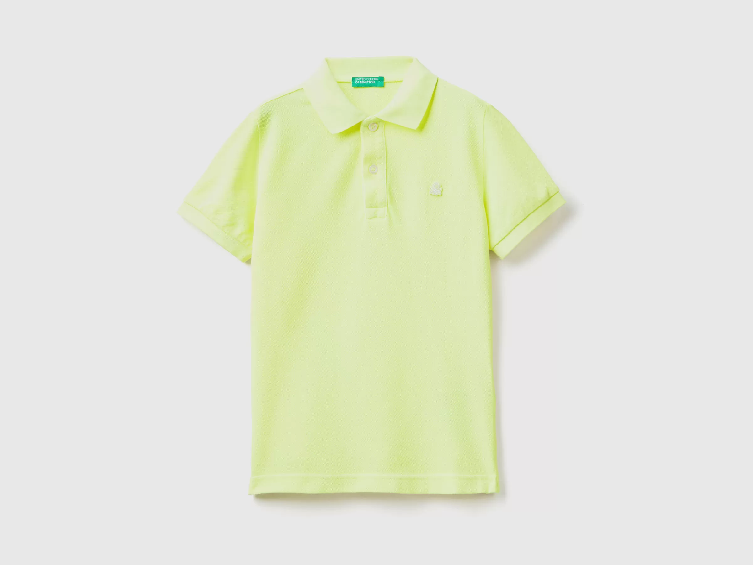 Polo Fluorescente Em Algodão Organico^Benetton Shop