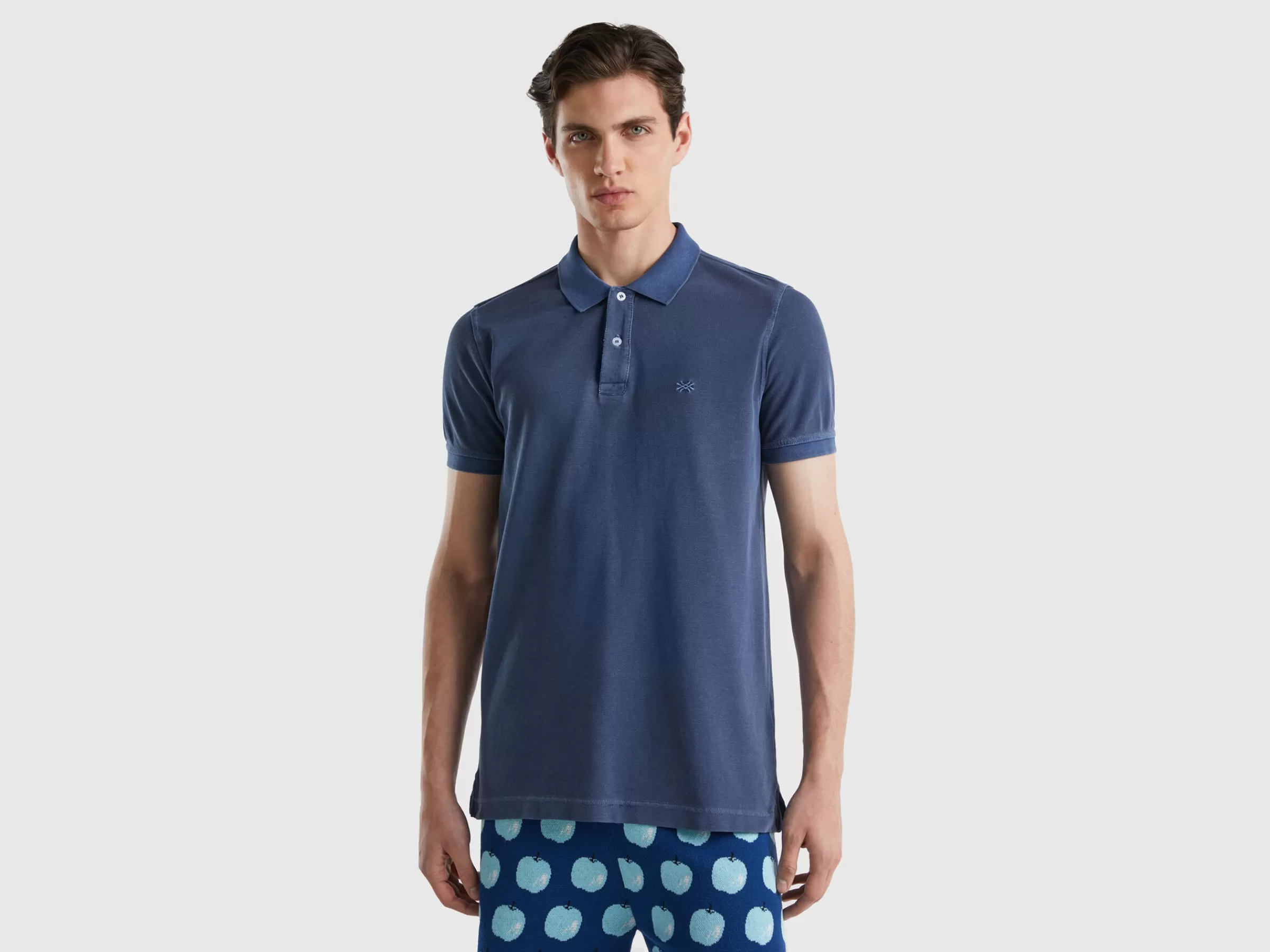 Polo Regular Fit Em 100% Algodão Organico^Benetton Cheap