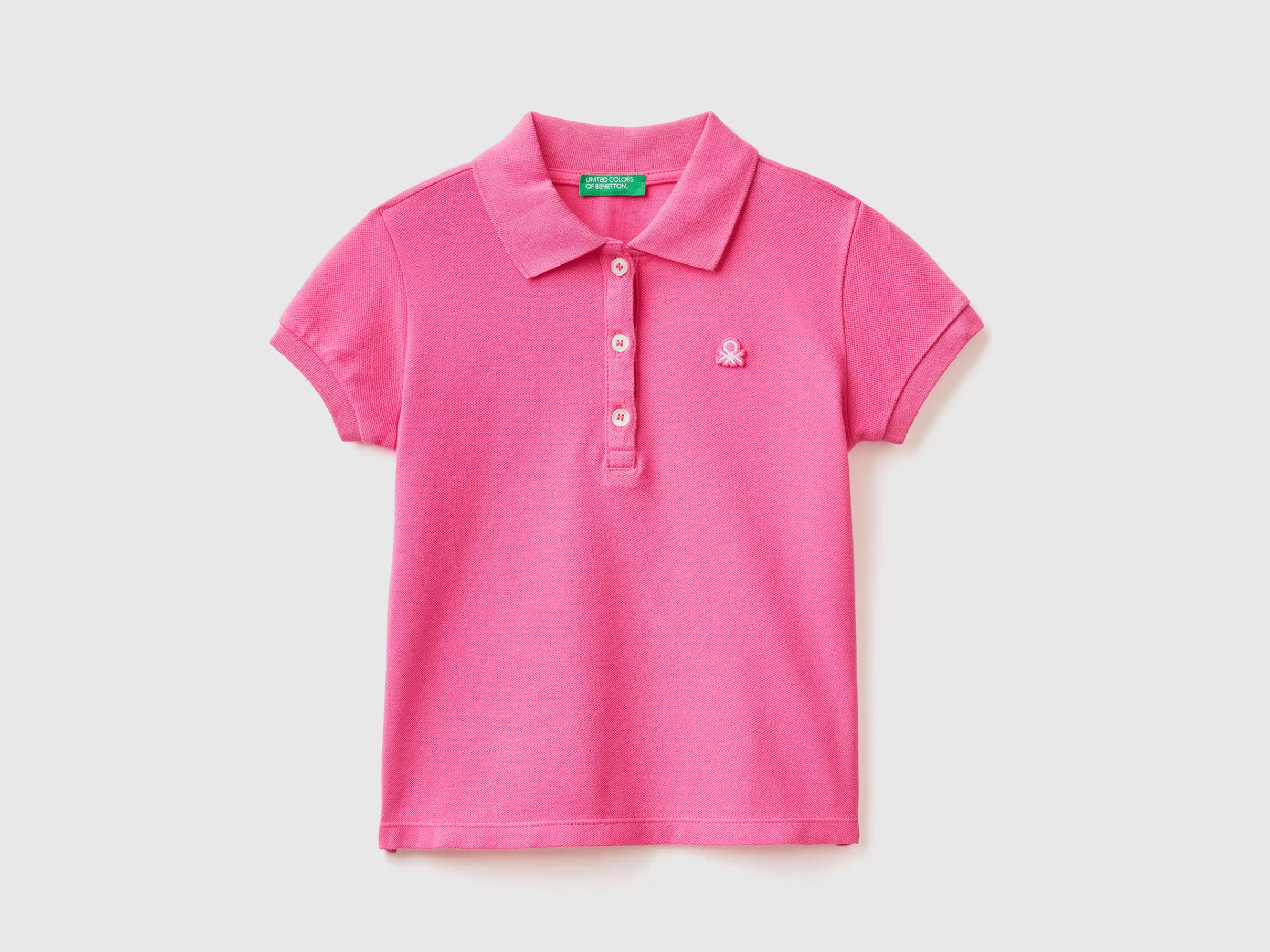 Polo Regular Fit Em Algodão Organico^Benetton Outlet