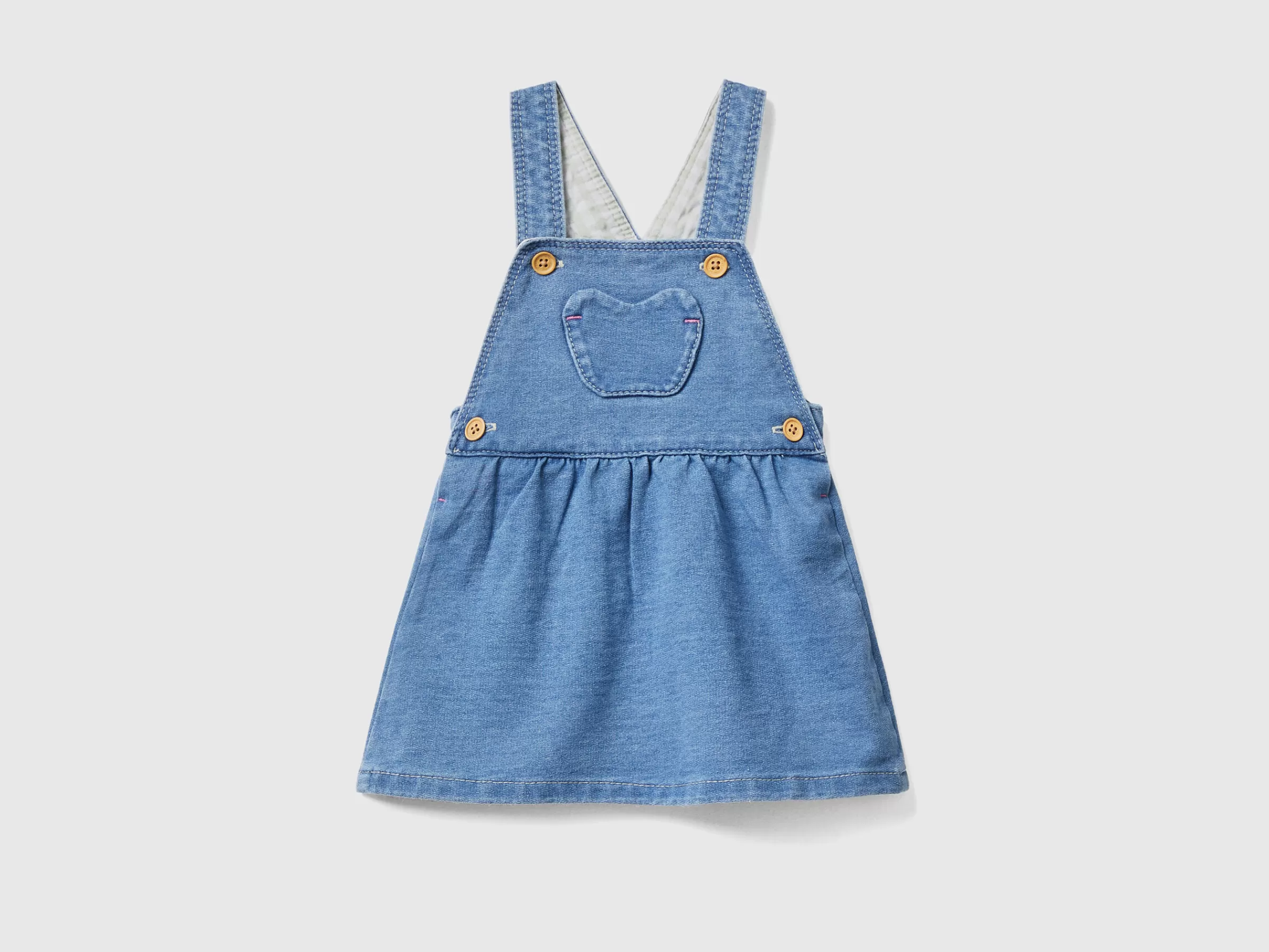 Saia Jardineira Efeito Denim^Benetton Cheap