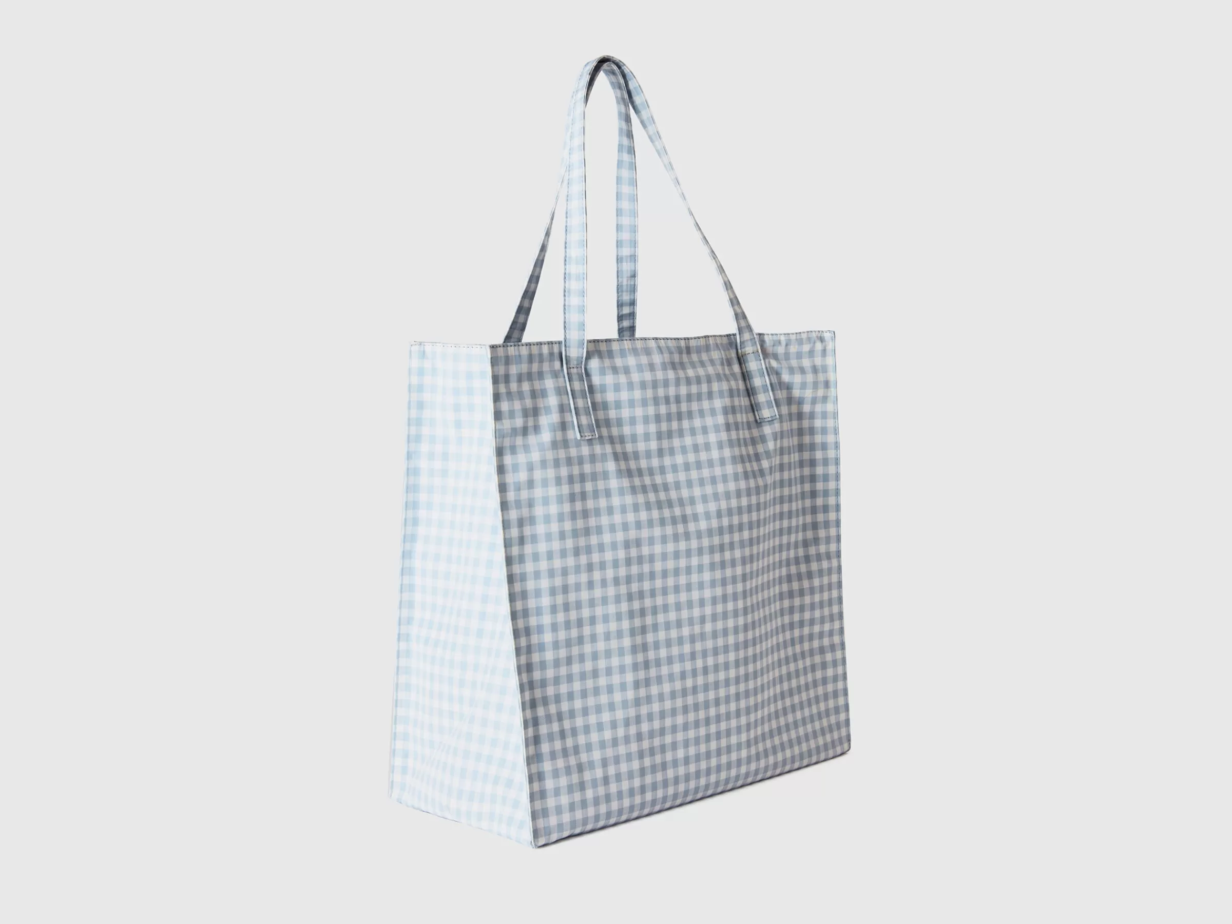 Shopping Bag Azul Celeste Vichy^Benetton Online