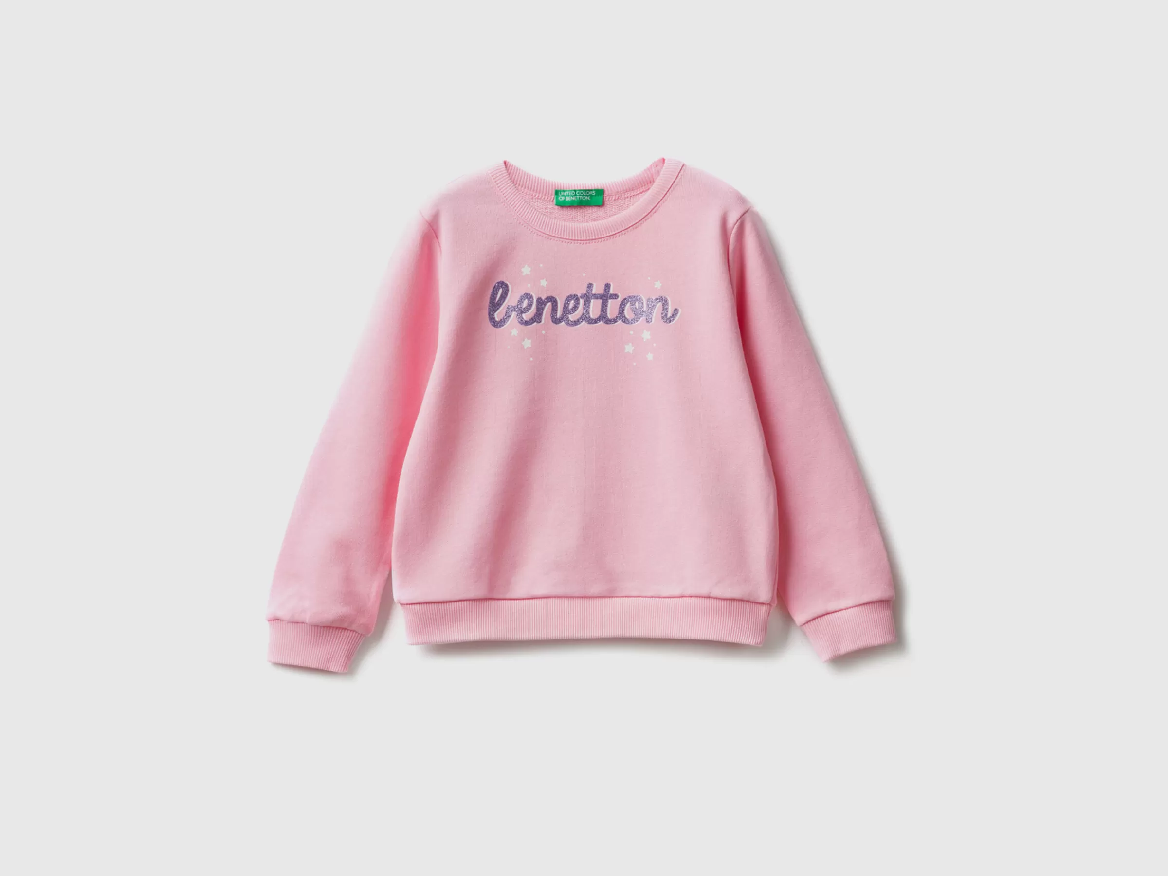 Sweat Em Algodão Organico Com Estampa Glitter^Benetton Flash Sale