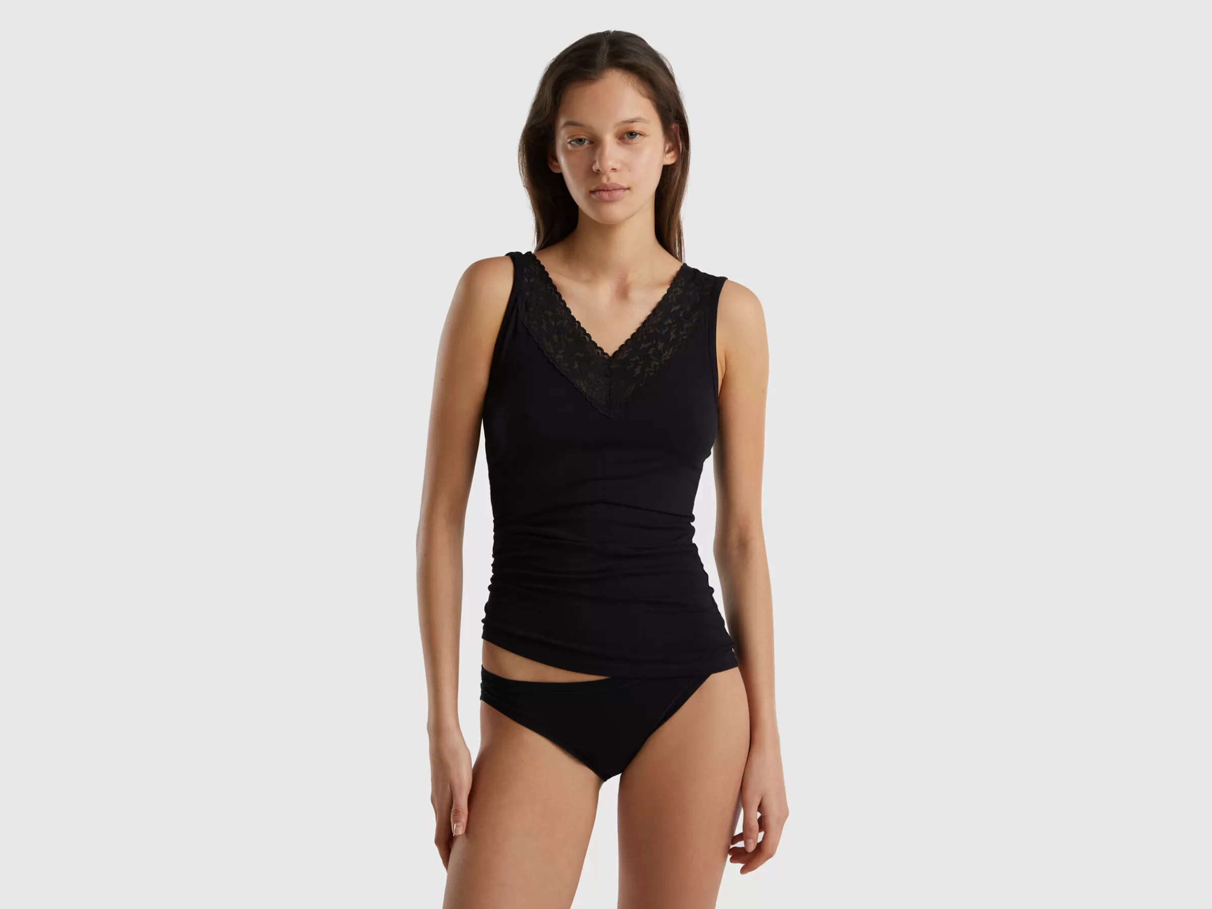 Top Super Stretch Com Renda^Benetton Shop