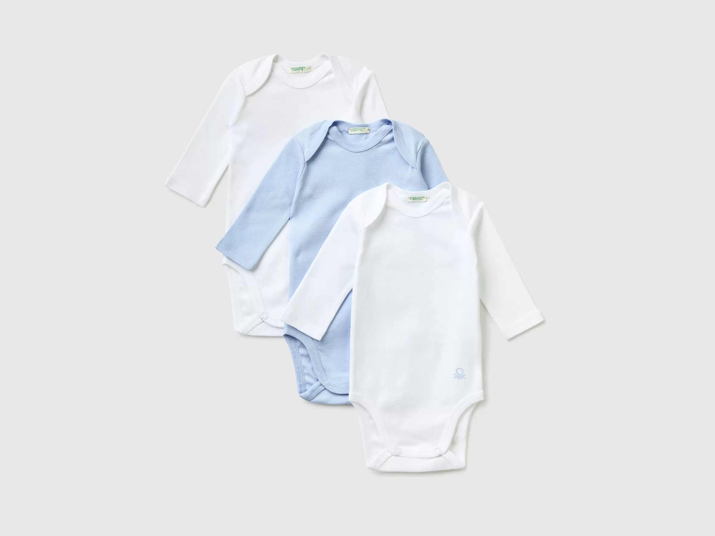 Tres Bodies Cor Solida Em Algodão Organico^Benetton Shop
