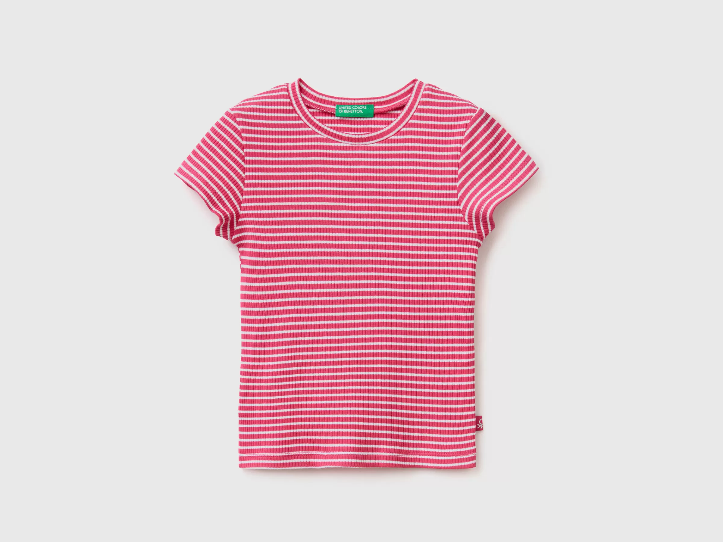 T-Shirt As Riscas Em Algodão Stretch^Benetton Store