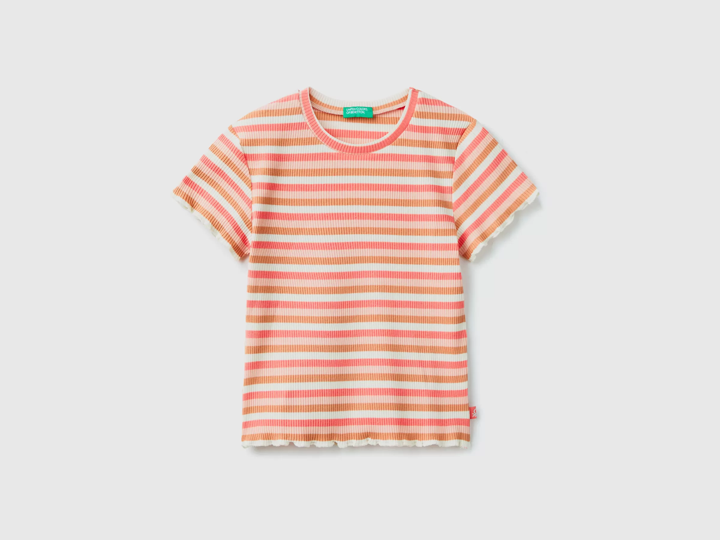 T-Shirt As Riscas Em Algodão Stretch^Benetton Best