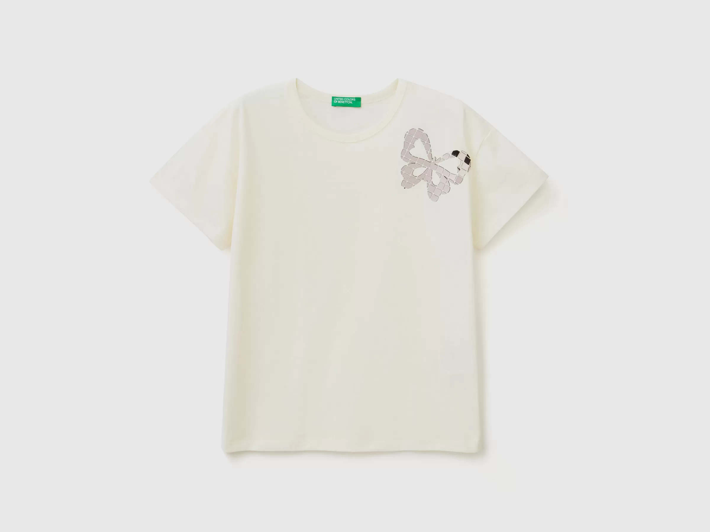 T-Shirt Boxy Fit Com Aplicacao^Benetton Discount