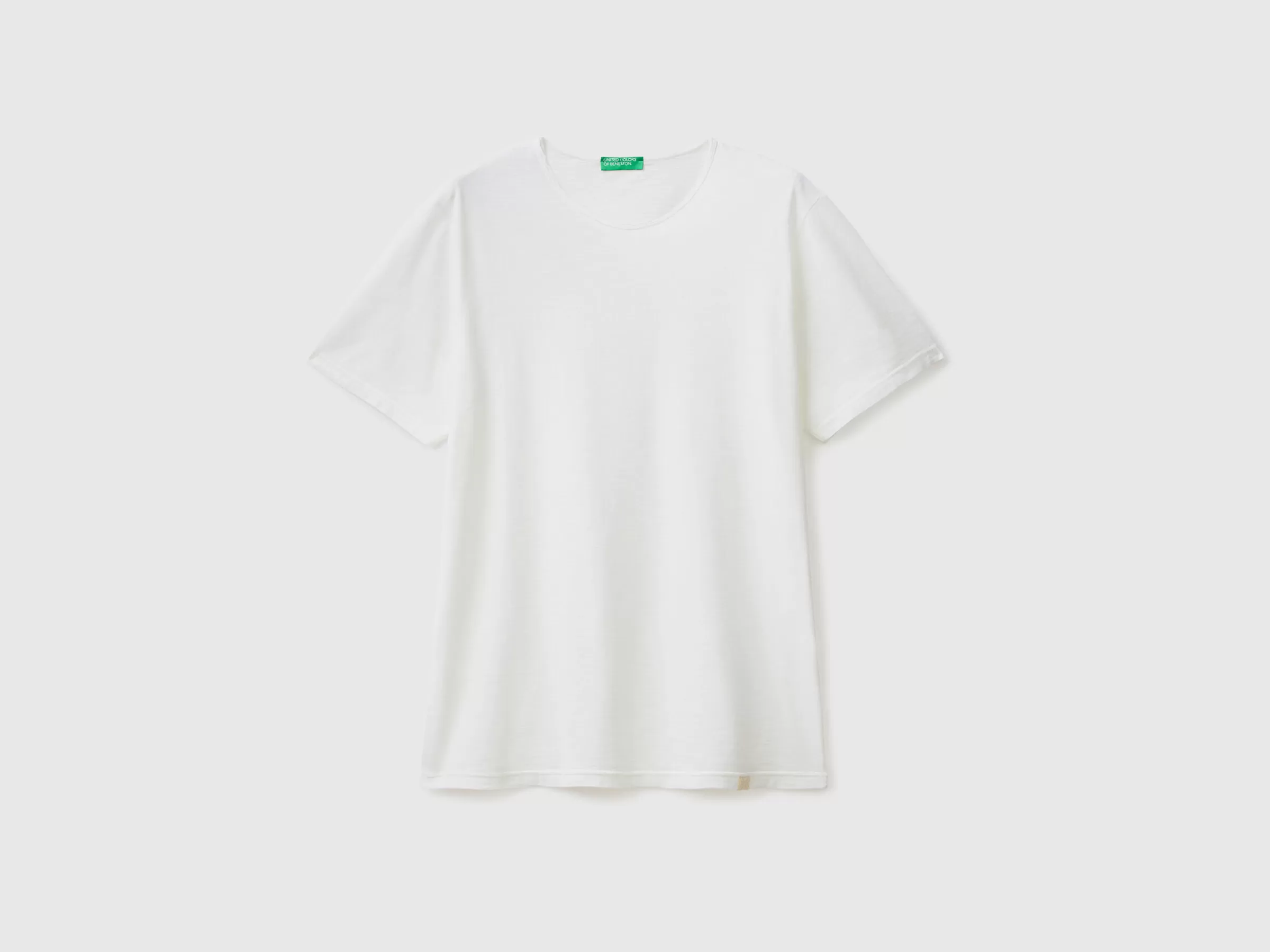 T-Shirt Branca Em Algodão Flame^Benetton Shop