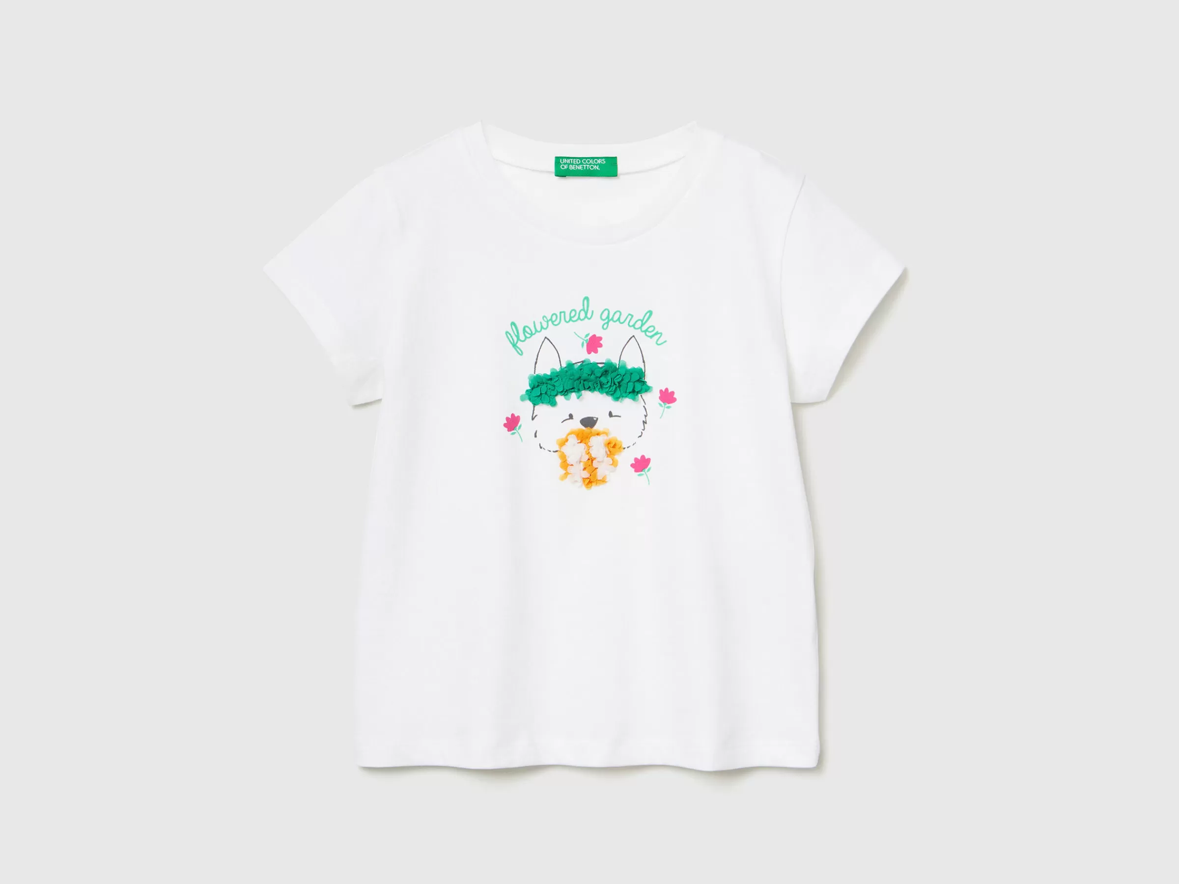 T-Shirt Com Aplicacao Efeito Petalas^Benetton Best