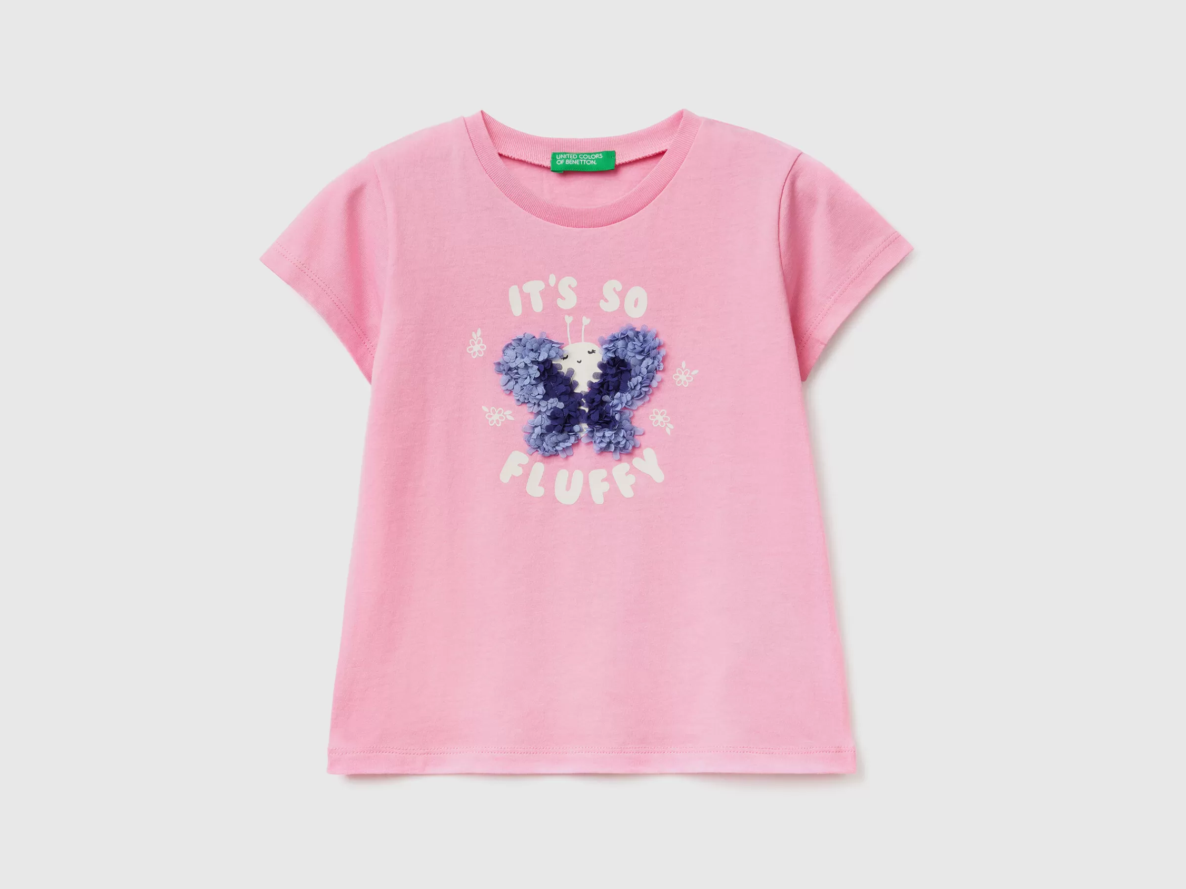 T-Shirt Com Aplicacao Efeito Petalas^Benetton Fashion